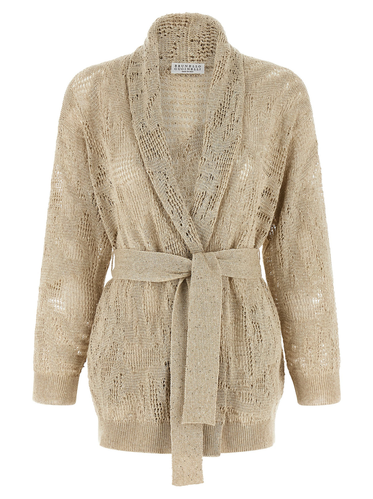 Brunello Cucinelli Beige Linen Cardigan