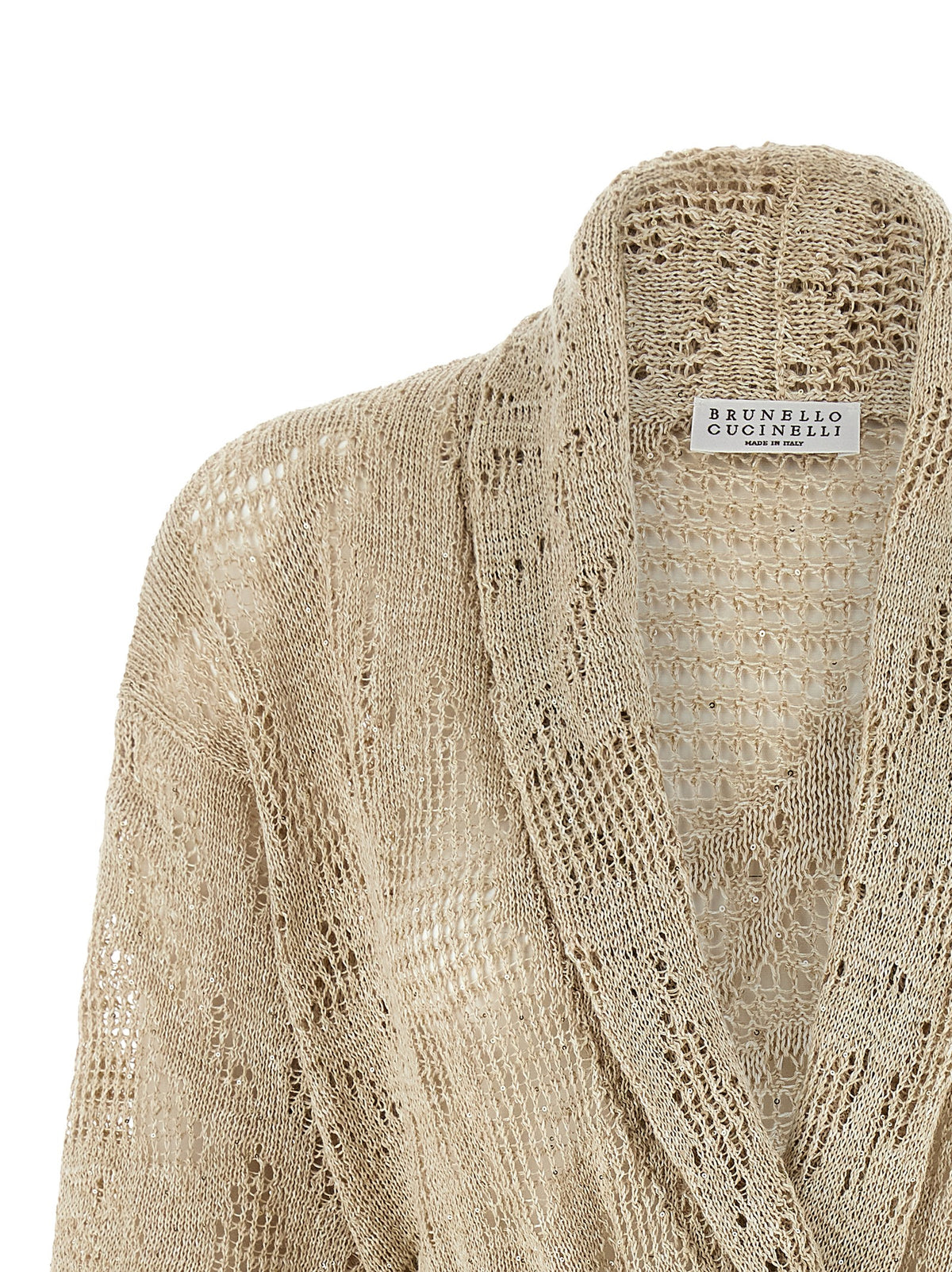 Brunello Cucinelli Beige Linen Cardigan