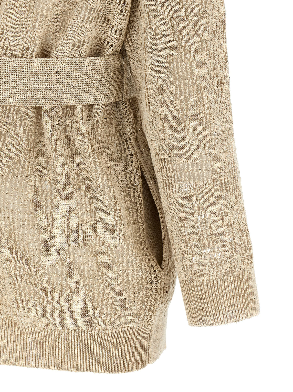 Brunello Cucinelli Beige Linen Cardigan