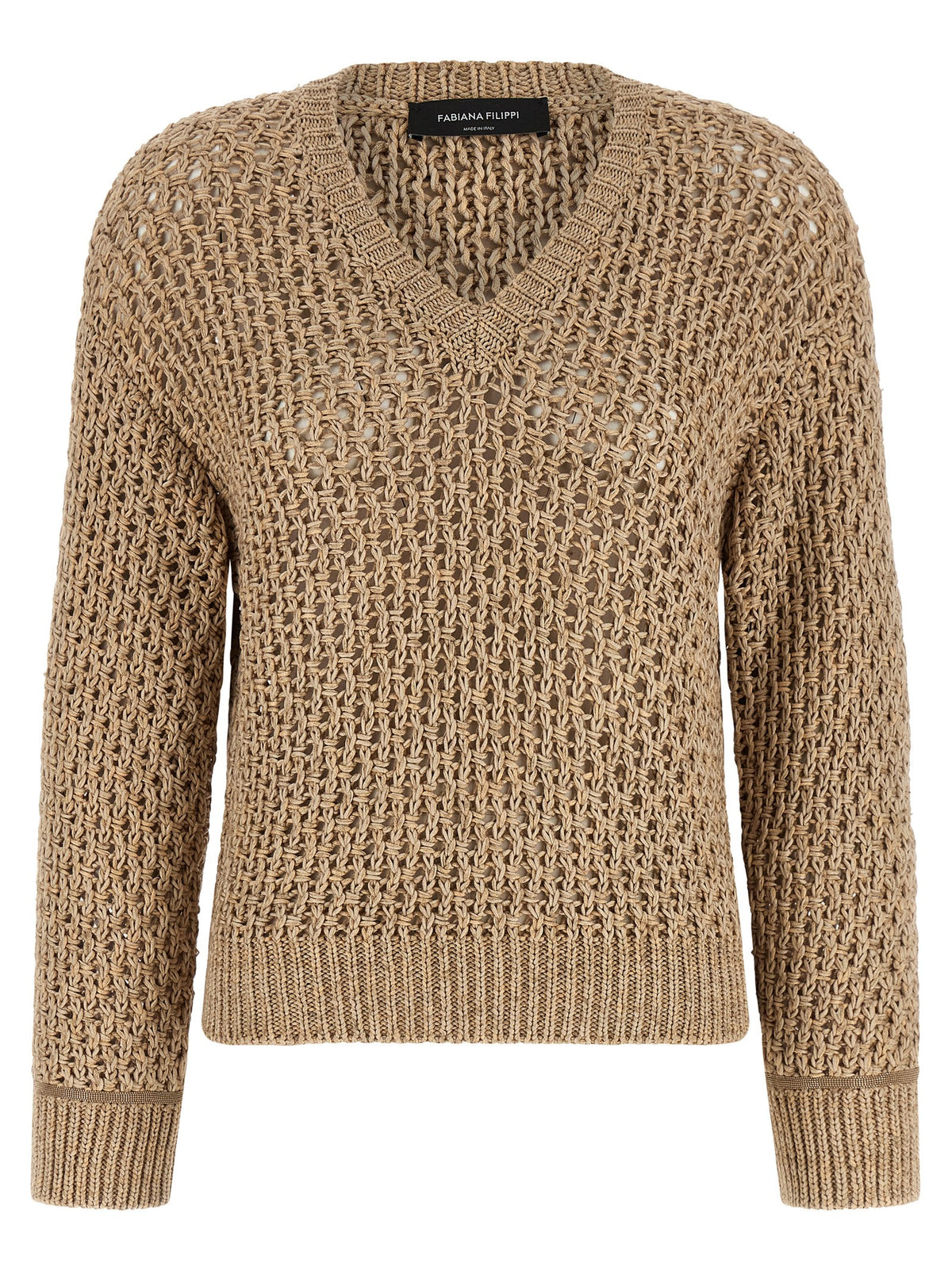 Fabiana Filippi Brown Cotton Cardigan