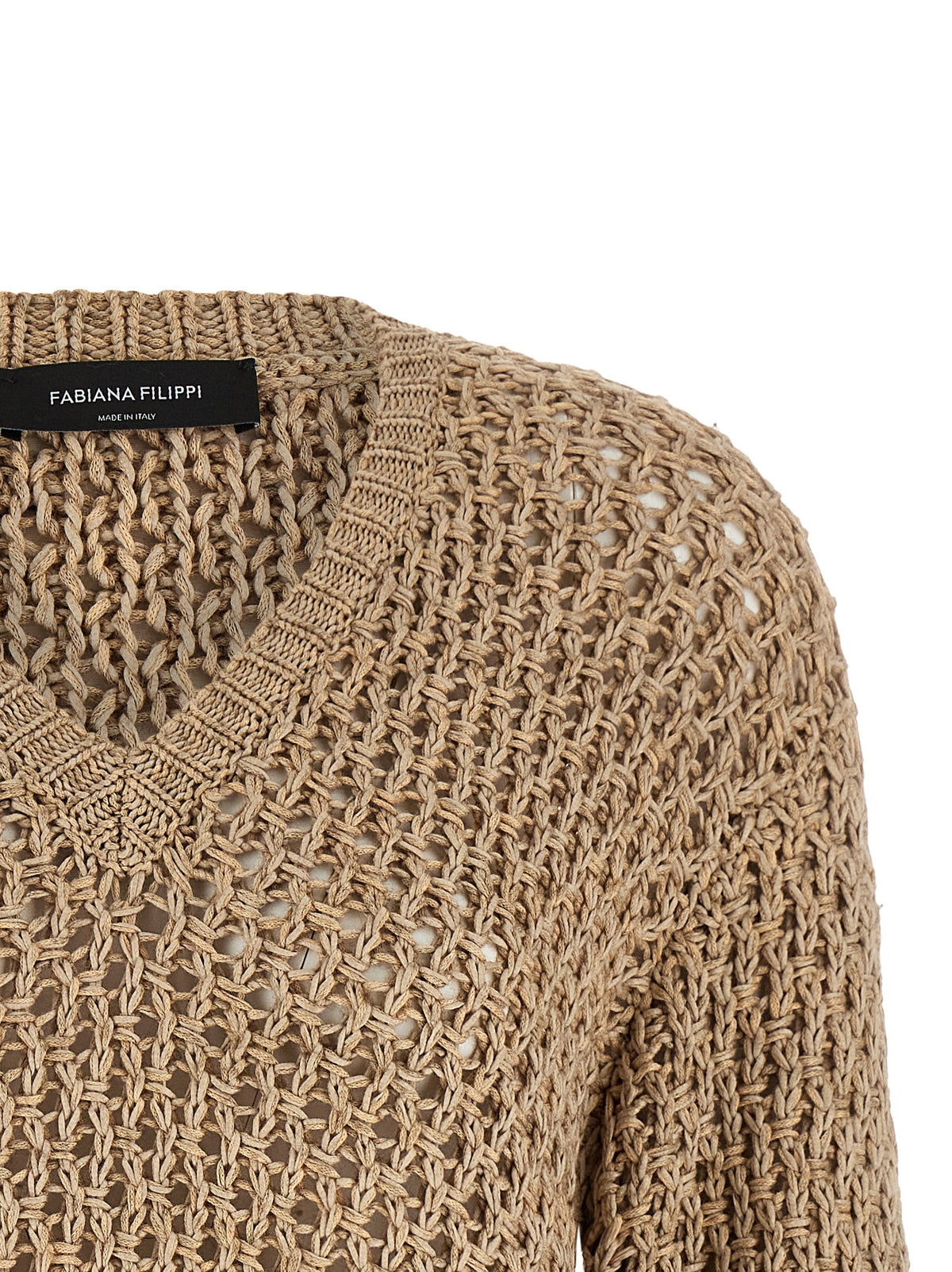 Fabiana Filippi Brown Cotton Cardigan