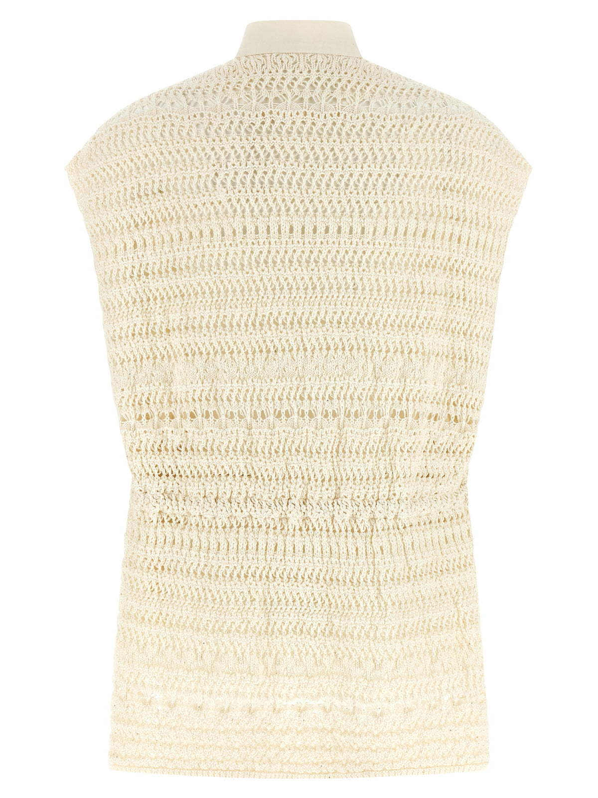 Fabiana Filippi Beige Cotton Sleeveless Jacket