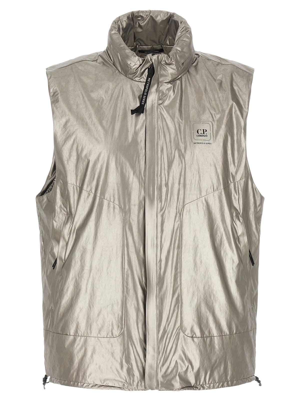 C.P. Company Silver Polyester Sleeveless Jacket