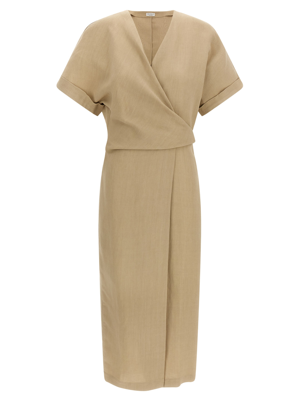 Brunello Cucinelli Beige Viscose Midi Dress