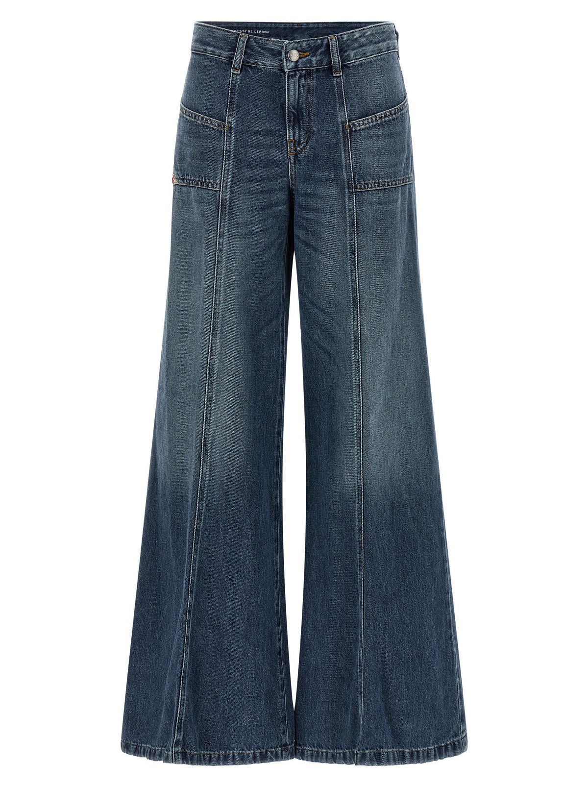 Diesel Blue Cotton Flared Jeans