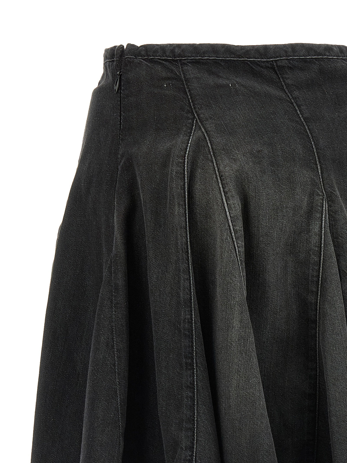 Diesel Black Cotton Long Skirt
