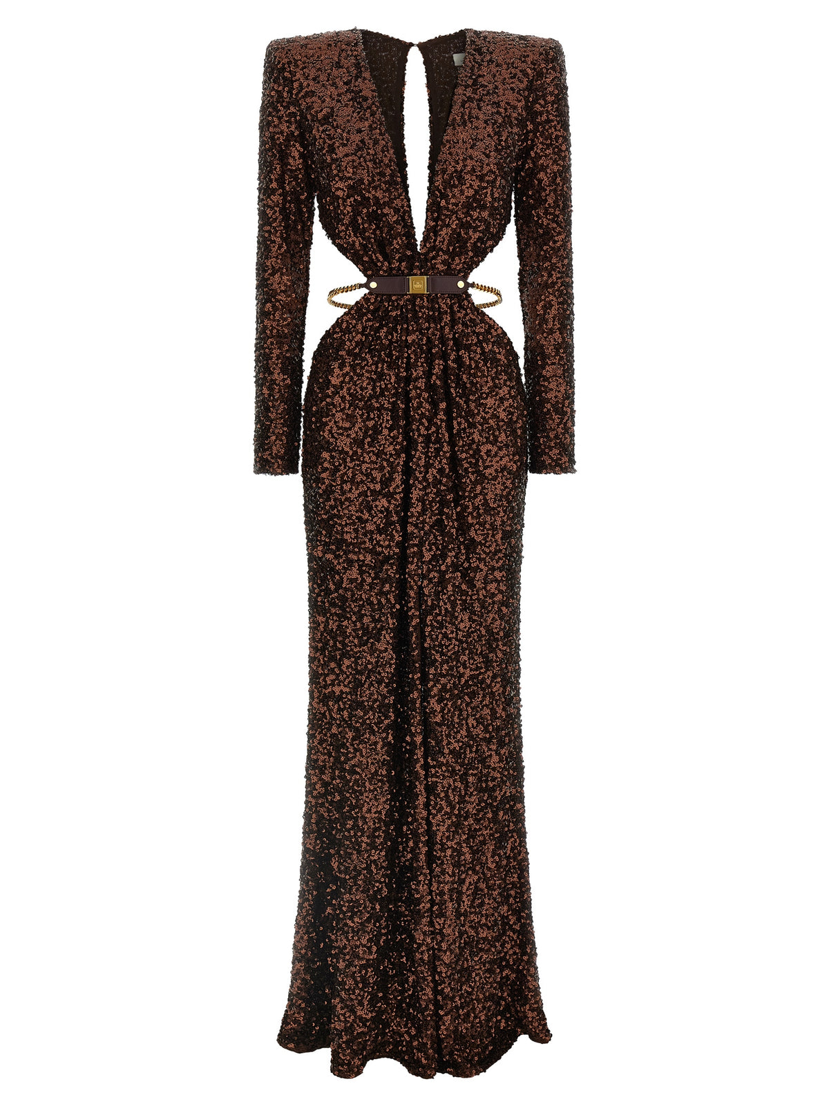 Elisabetta Franchi Brown Polyester Long Dress