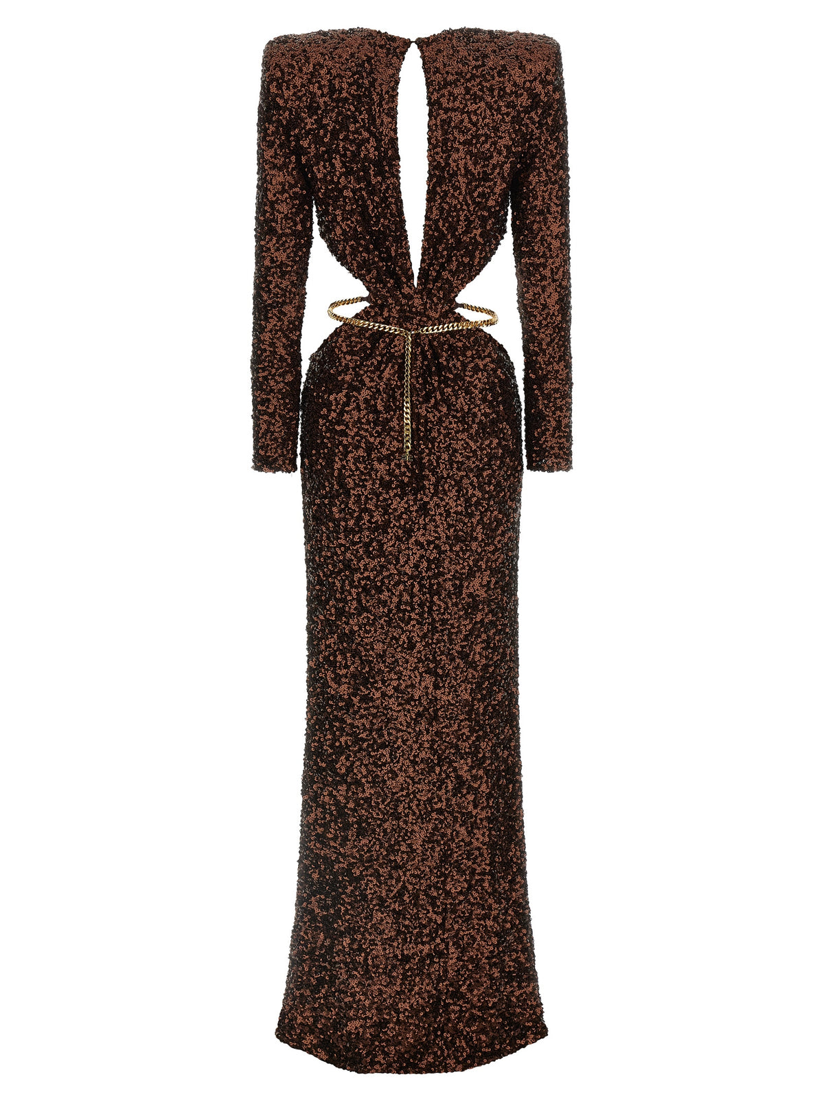 Elisabetta Franchi Brown Polyester Long Dress