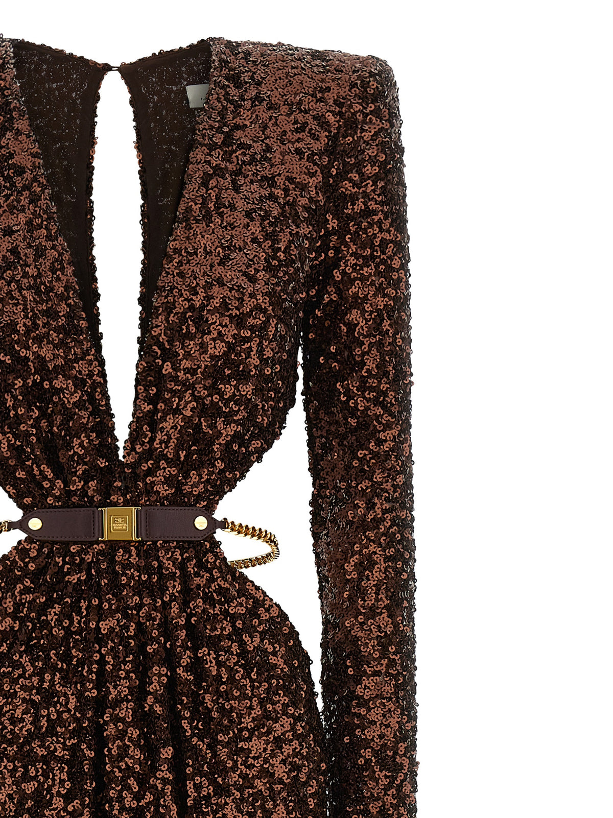 Elisabetta Franchi Brown Polyester Long Dress