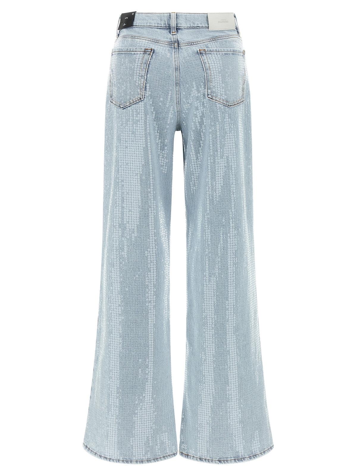 7 For All Mankind Blue Cotton Flared Jeans