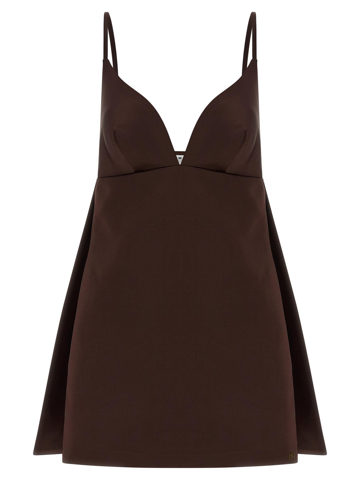 Elisabetta Franchi Brown Polyester Short Dress