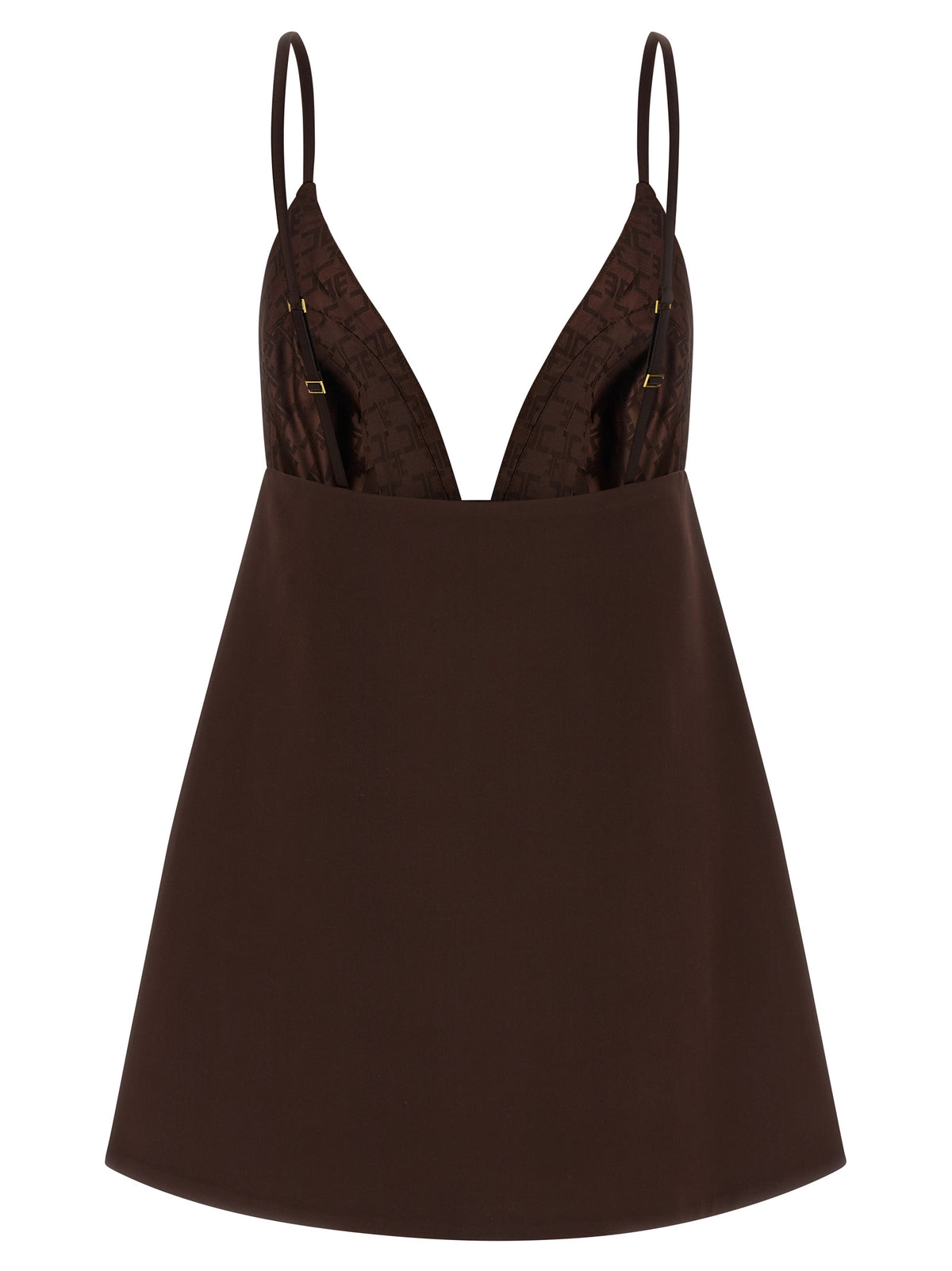 Elisabetta Franchi Brown Polyester Short Dress
