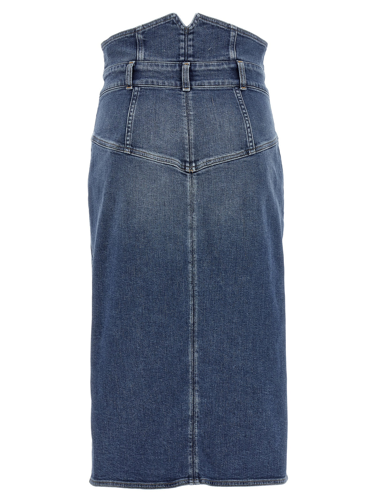 Elisabetta Franchi Blue Cotton Midi Skirt