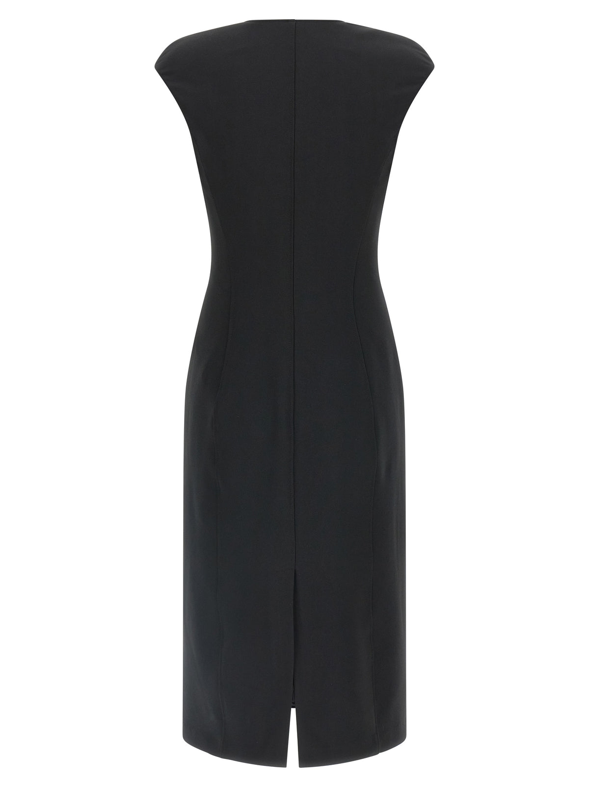 Elisabetta Franchi Black Polyester Midi Dress