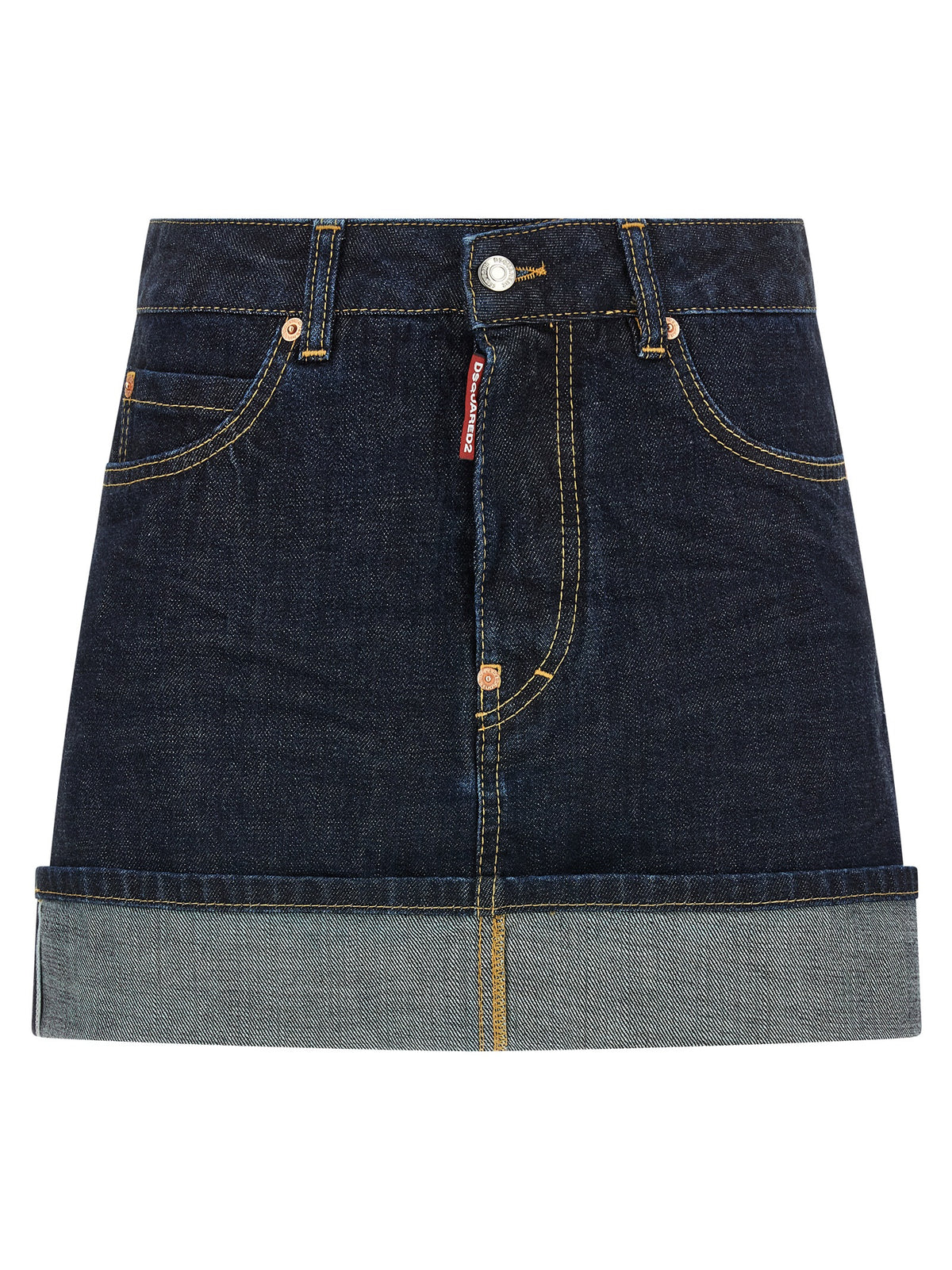 Dsquared² Blue Cotton Long Skirt