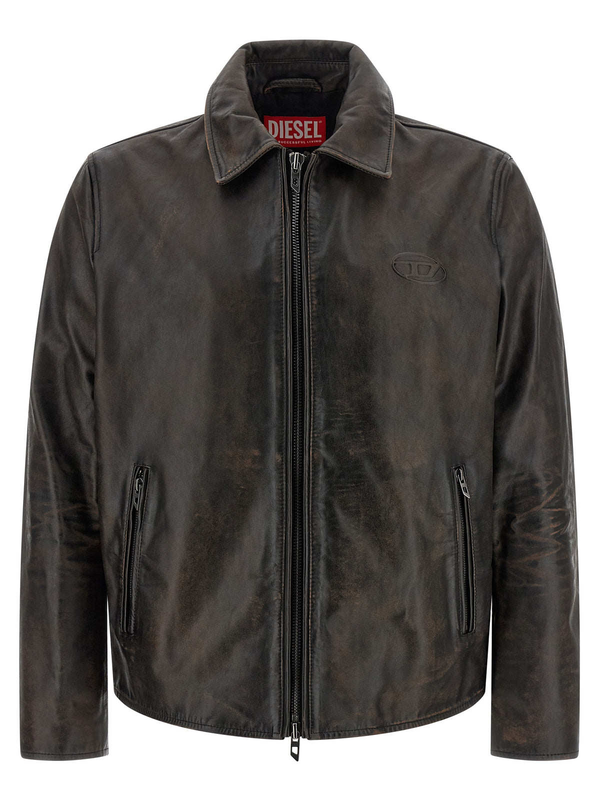 Diesel Brown Cowhide Leather Jacket