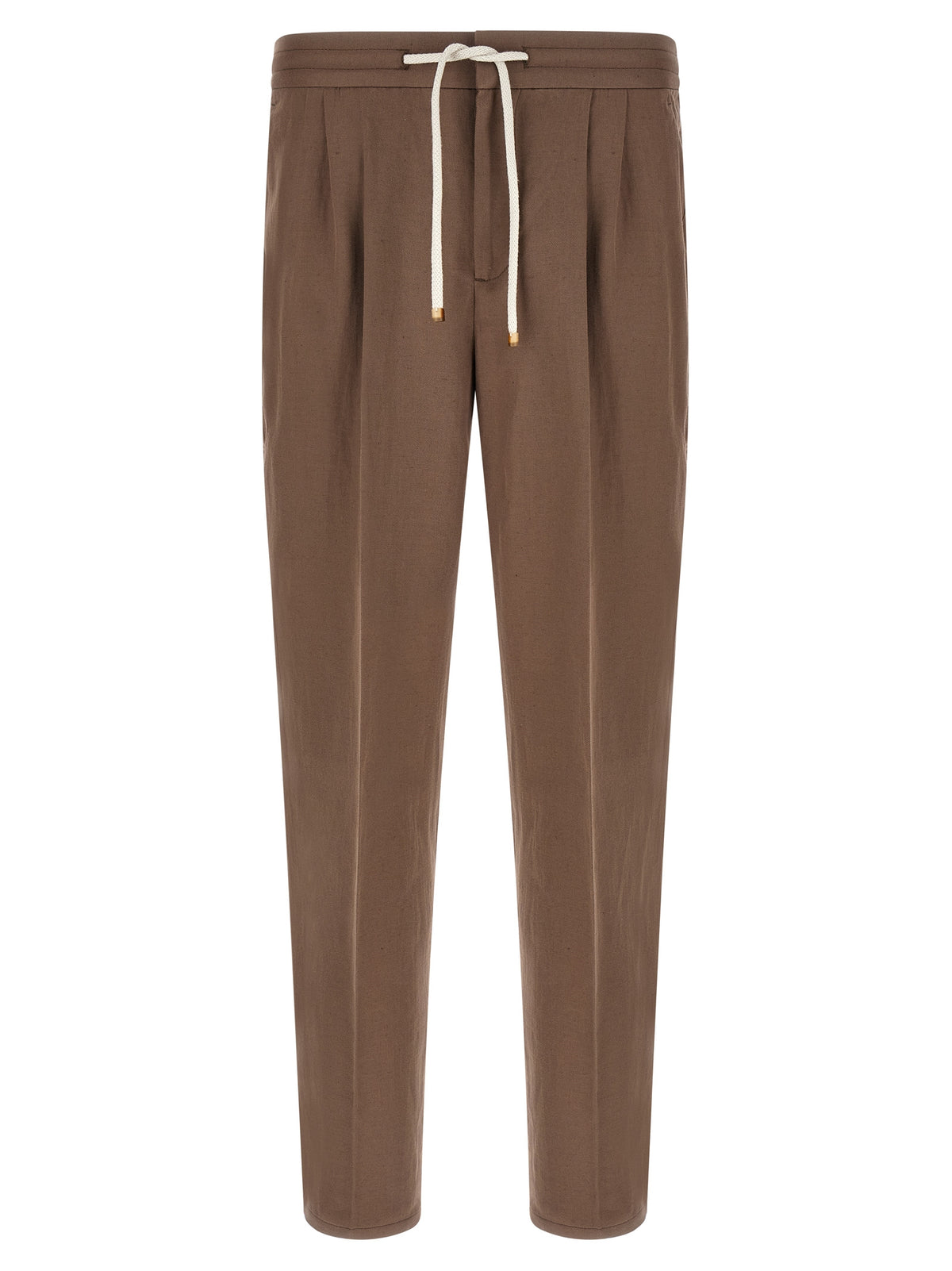 Brunello Cucinelli Brown Linen Casual Pants