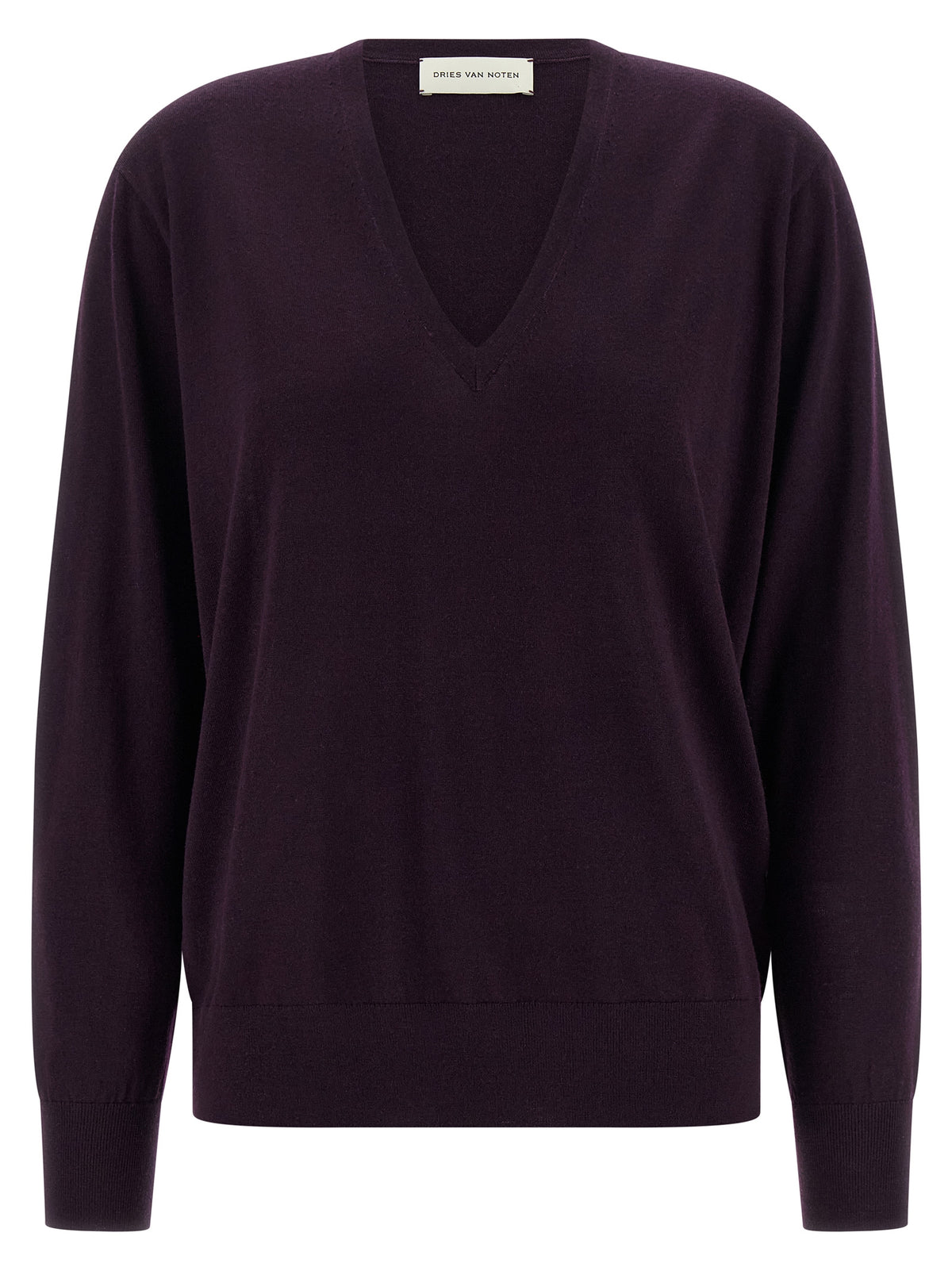 Dries Van Noten Purple Merino Wool Cardigan