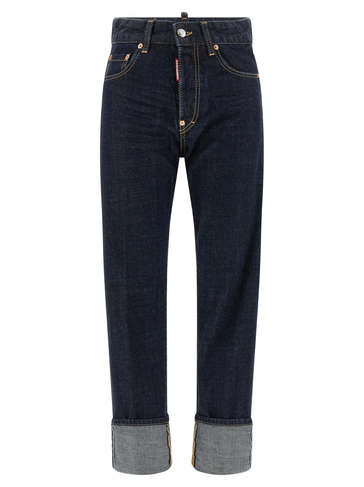 Dsquared² Blue Cotton Straight-Leg Jeans