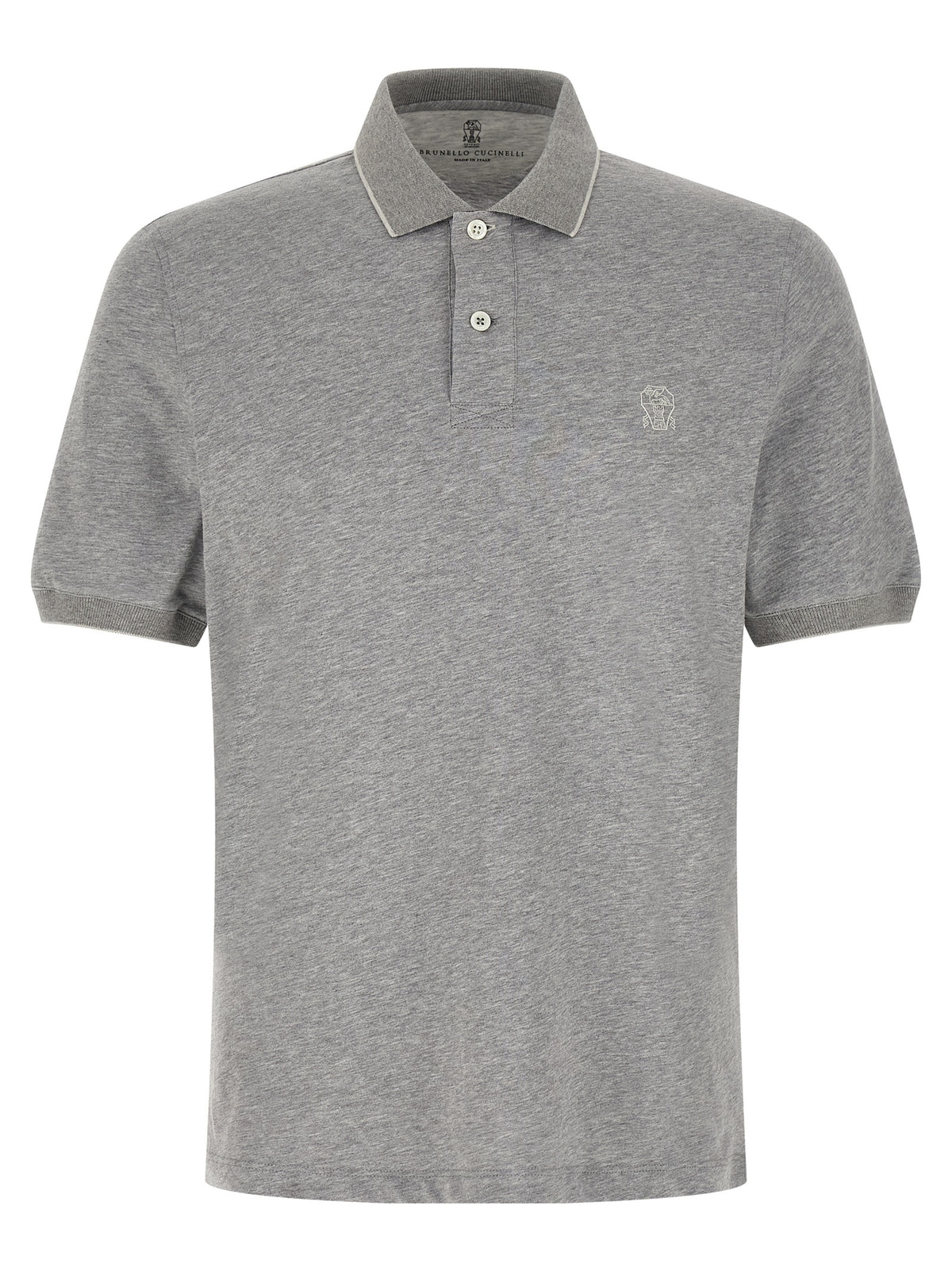 Brunello Cucinelli Gray Cotton Polo Shirt