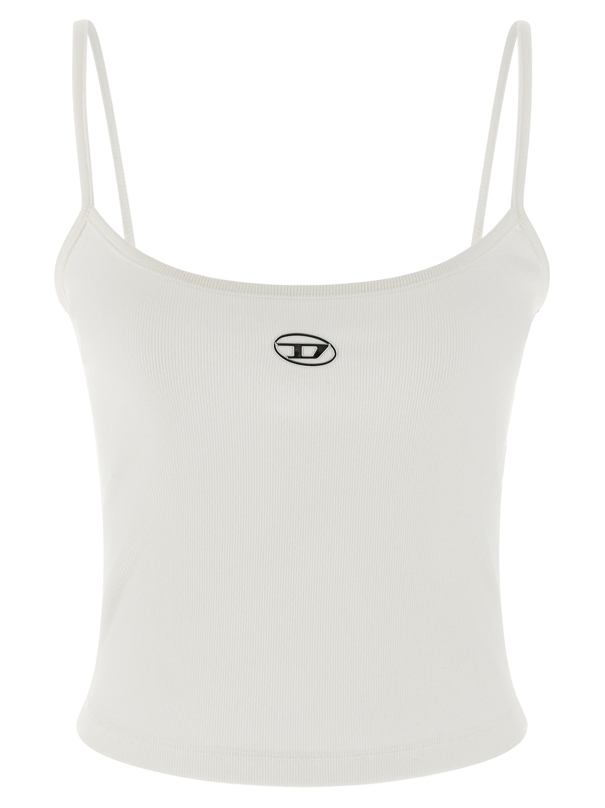 Diesel White Cotton Tank Tops