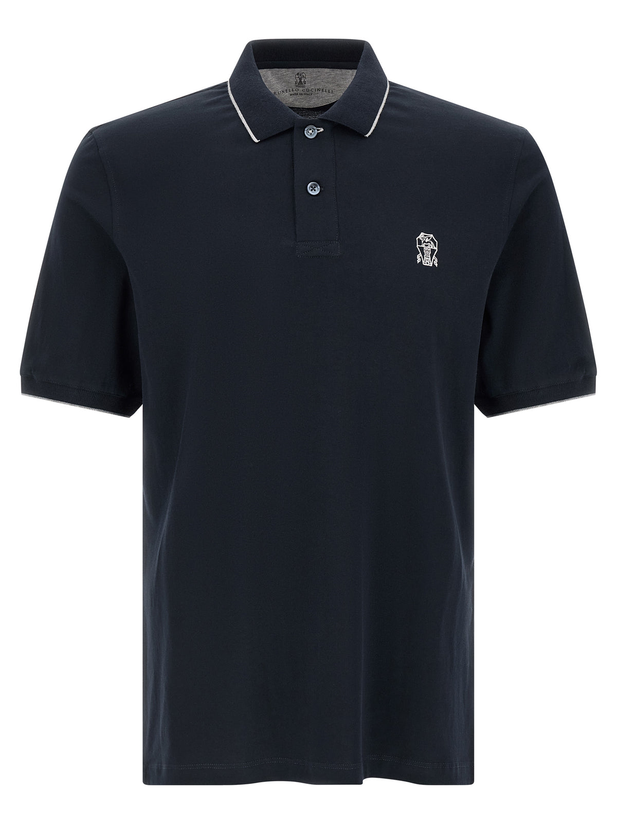 Brunello Cucinelli Blue Cotton Polo Shirt