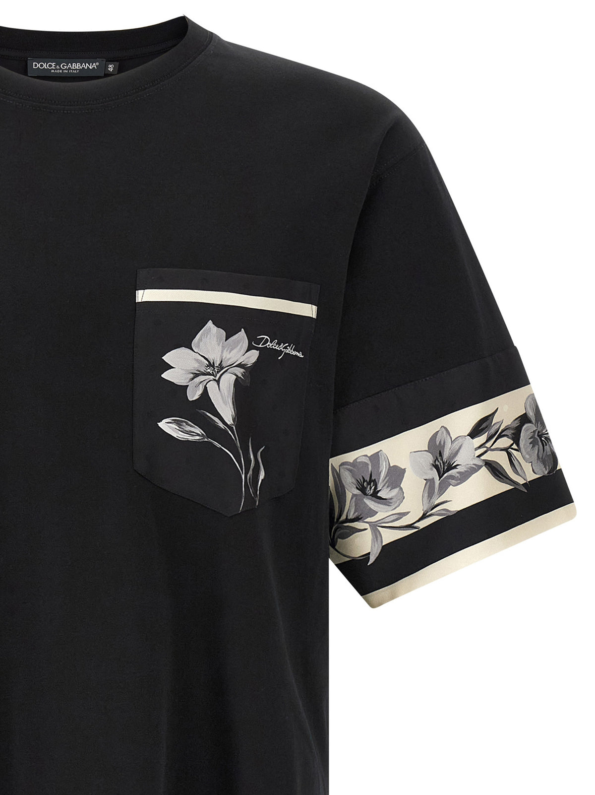 Dolce & Gabbana Black Cotton Long Sleeve T-Shirt