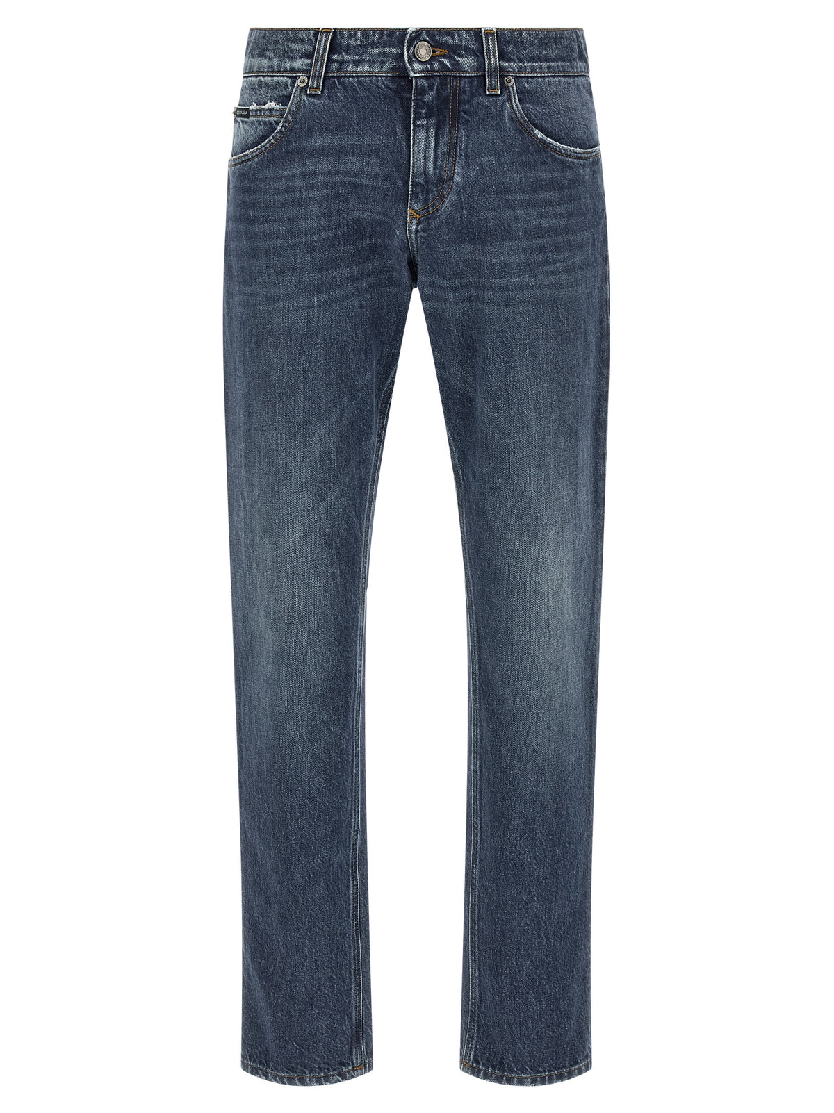 Dolce & Gabbana Blue Cotton Straight-Leg Jeans