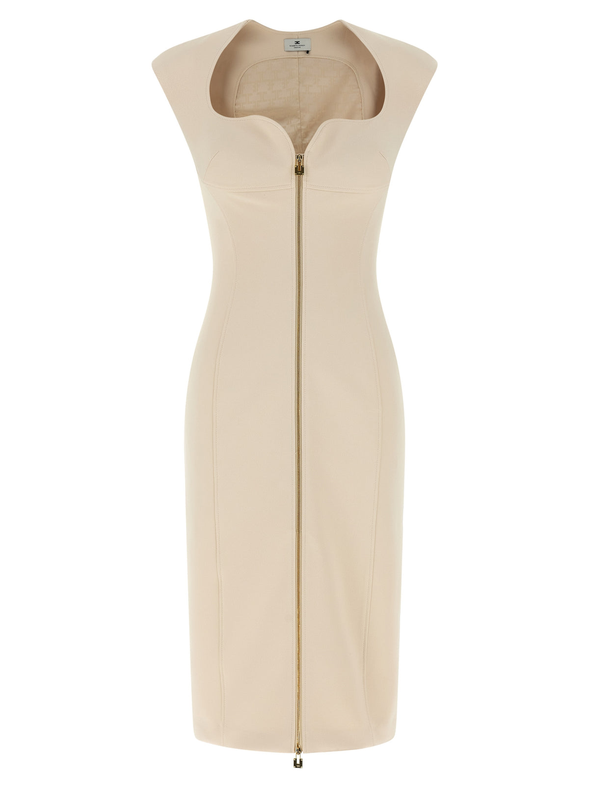 Elisabetta Franchi Beige Polyester Midi Dress