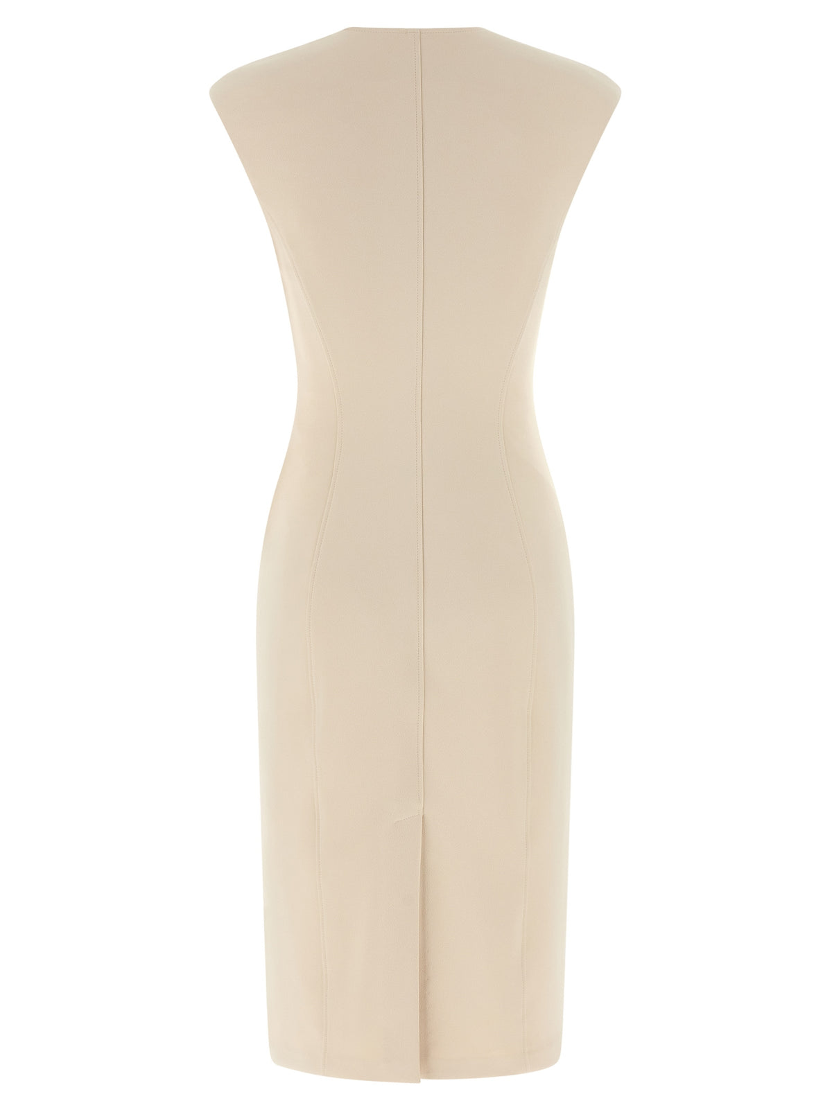 Elisabetta Franchi Beige Polyester Midi Dress