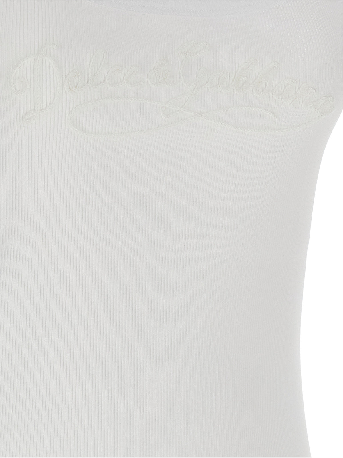 Dolce & Gabbana White Cotton Sleeveles T-Shirt