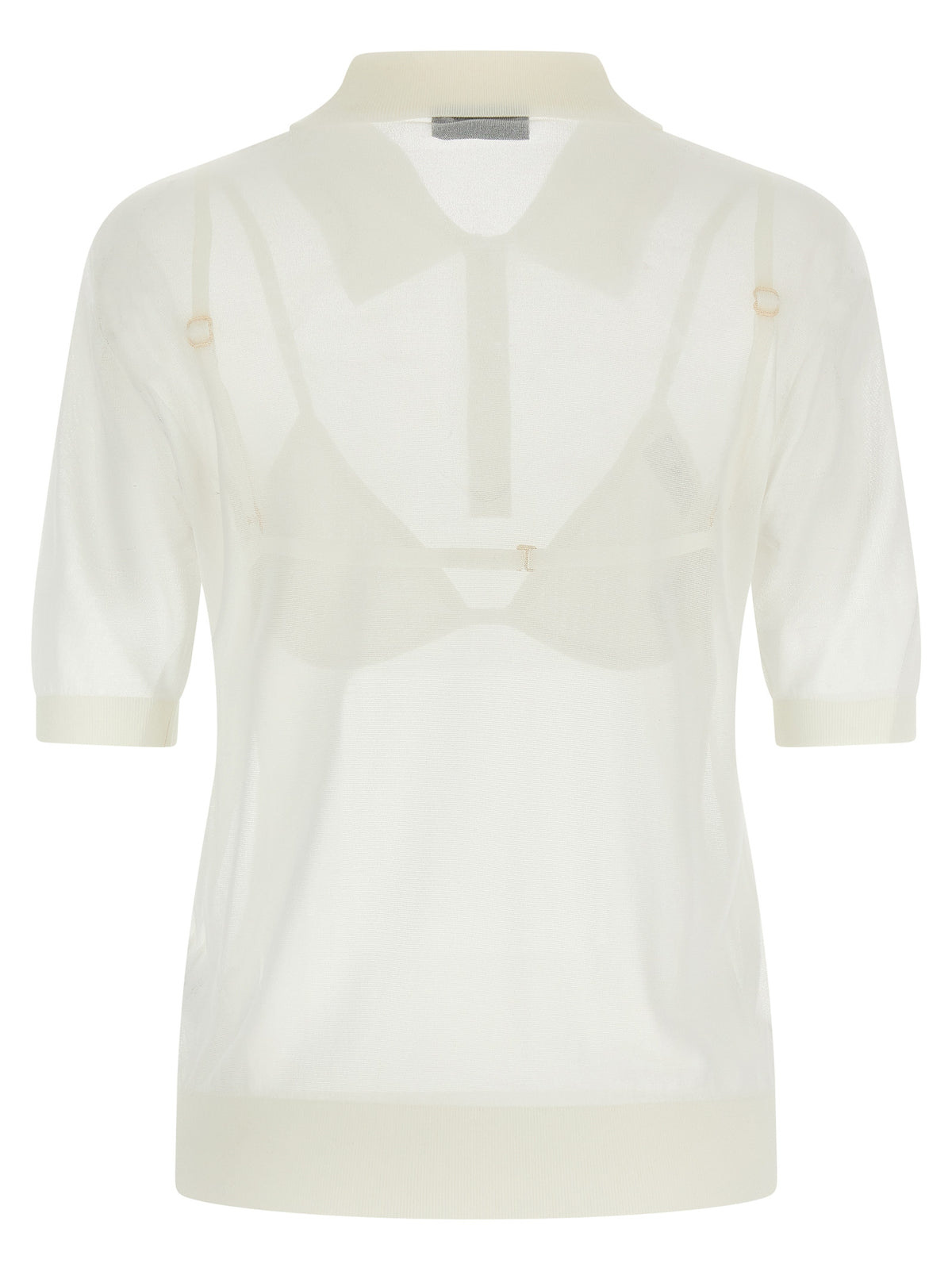 Elisabetta Franchi White Viscose Polo Shirt