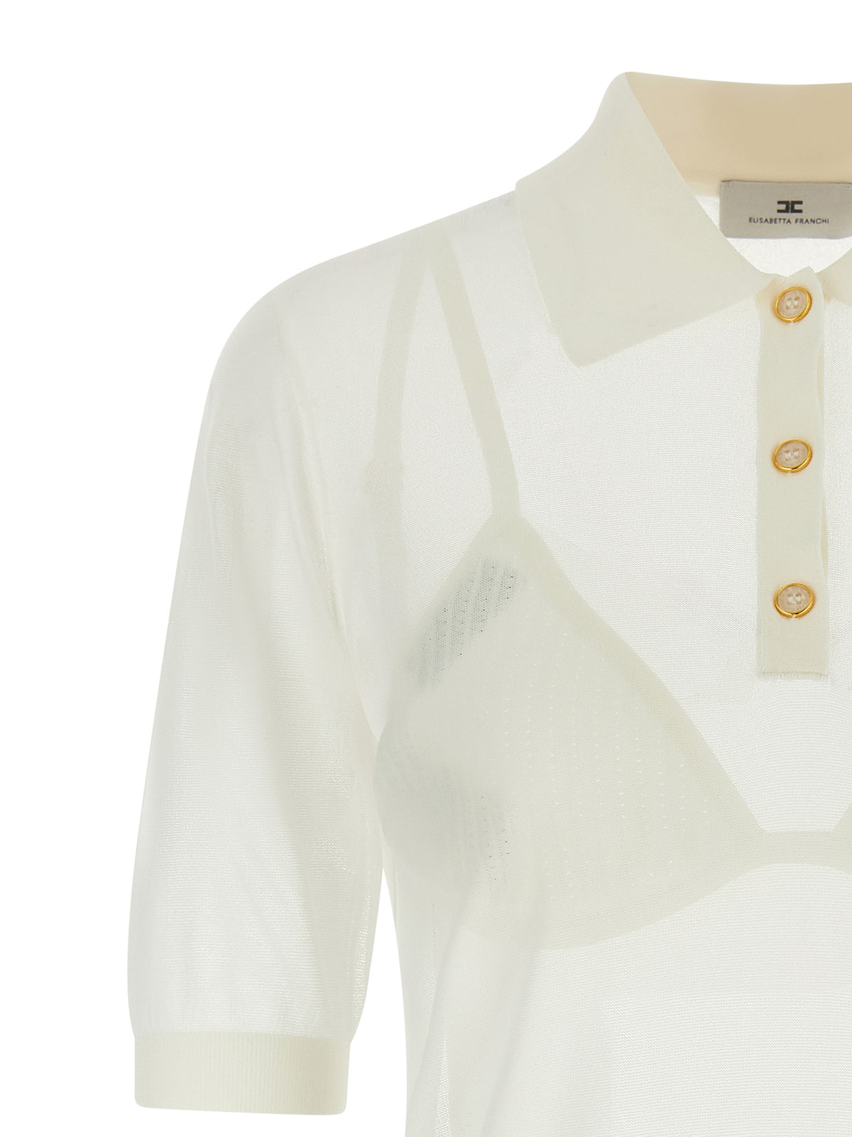 Elisabetta Franchi White Viscose Polo Shirt