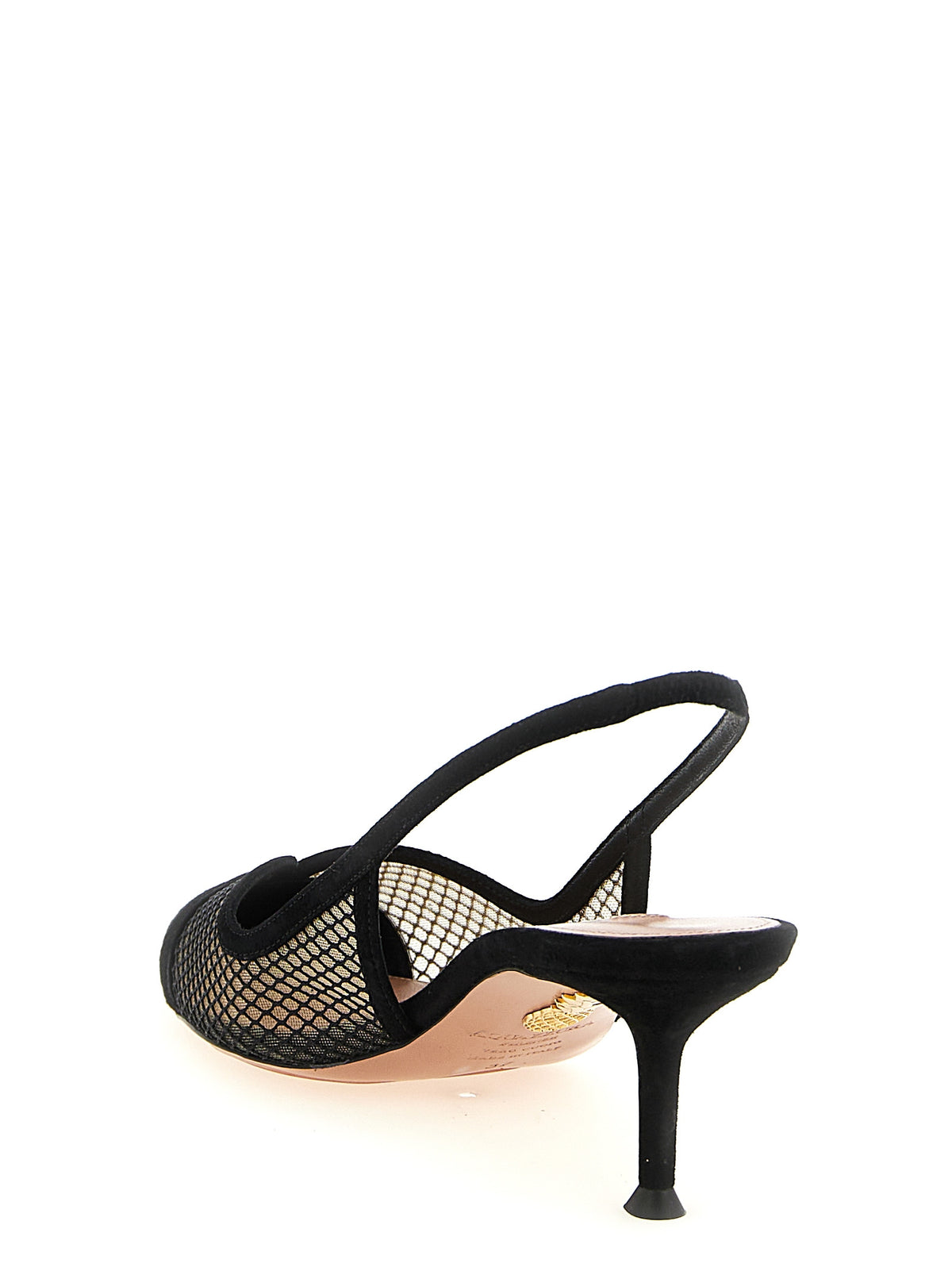 Aquazzura Black Textile Mid Heel Pumps