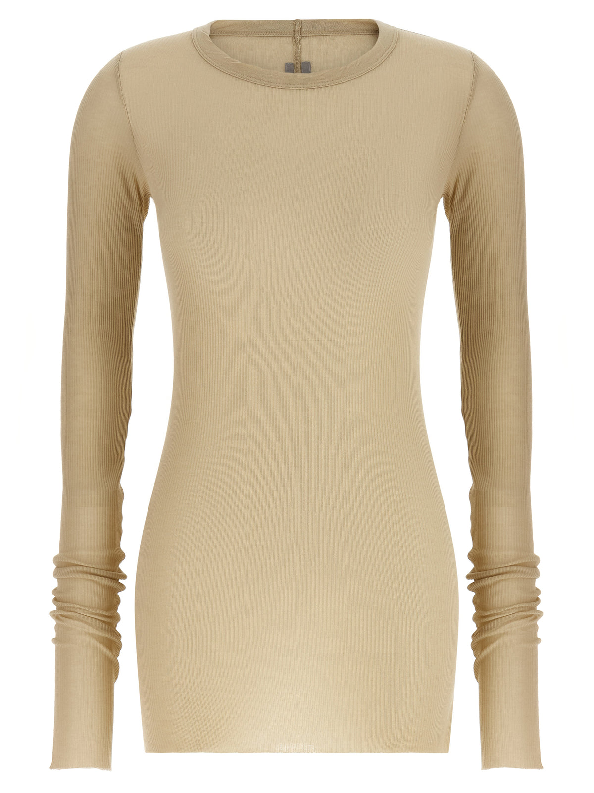 Rick Owens Beige Viscose Long Sleeve T-Shirt