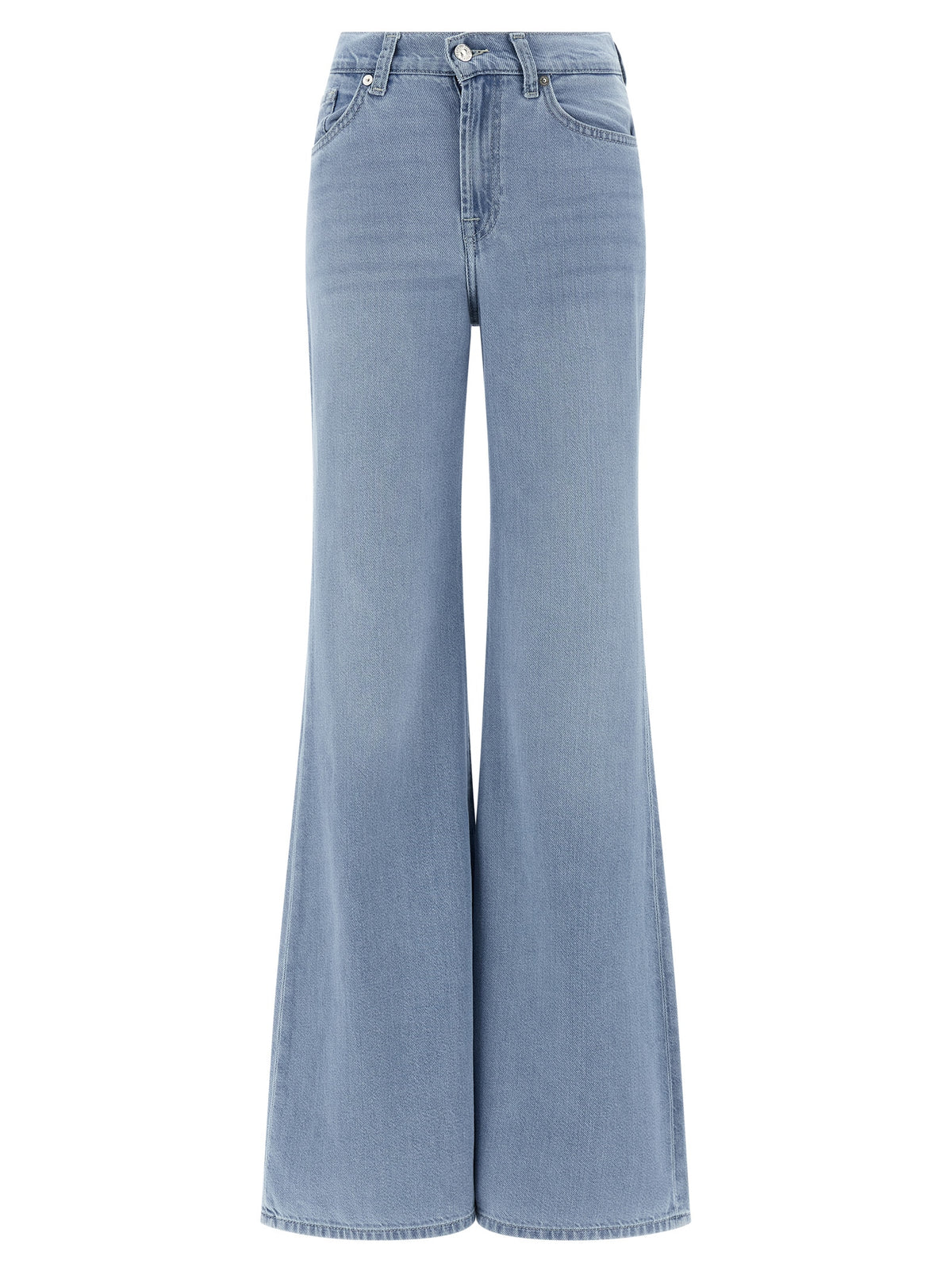 7 For All Mankind Blue Cotton Flared Jeans