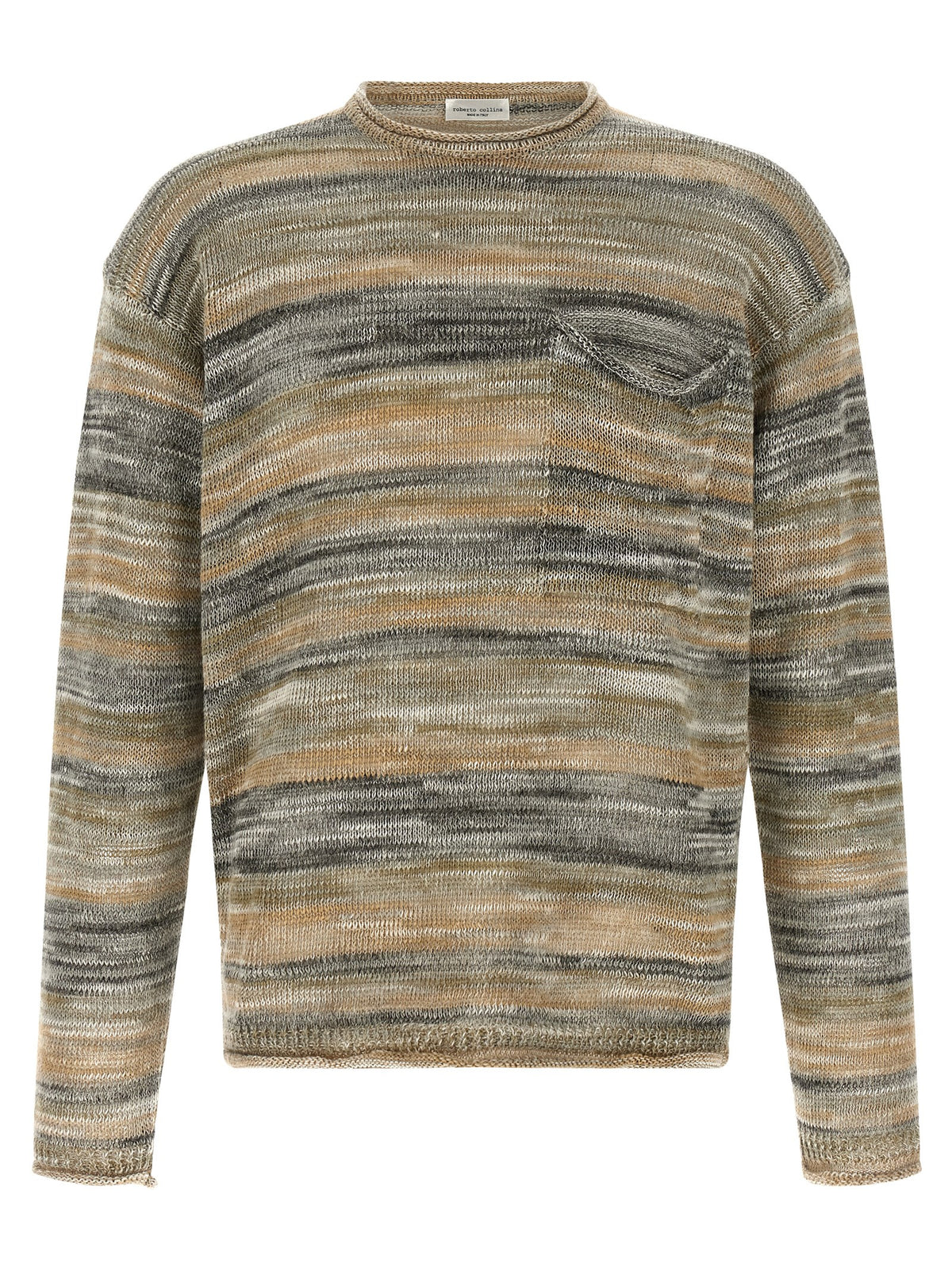 Roberto Collina Gray Linen Cardigan