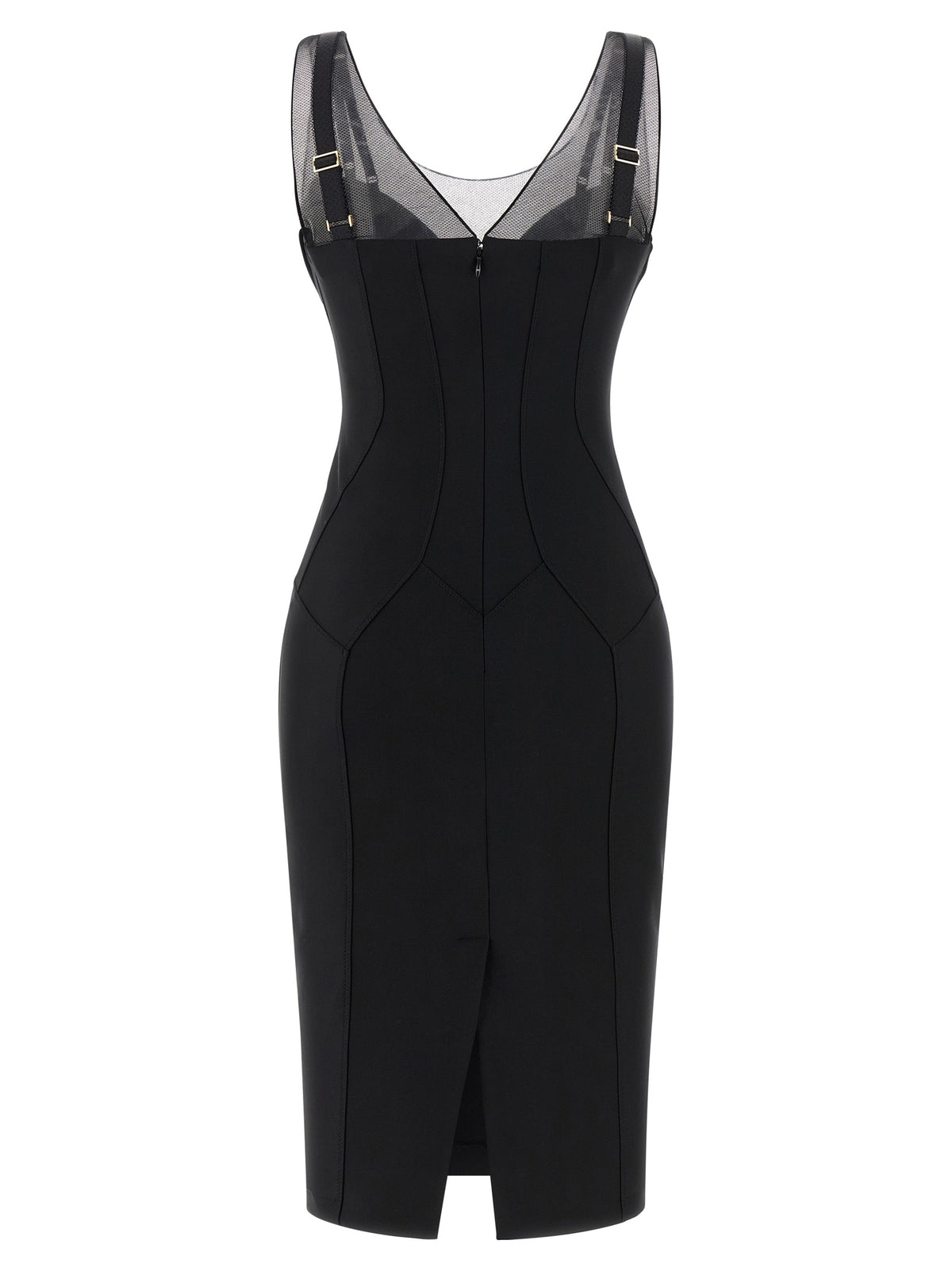 Elisabetta Franchi Black Polyamide Midi Dress
