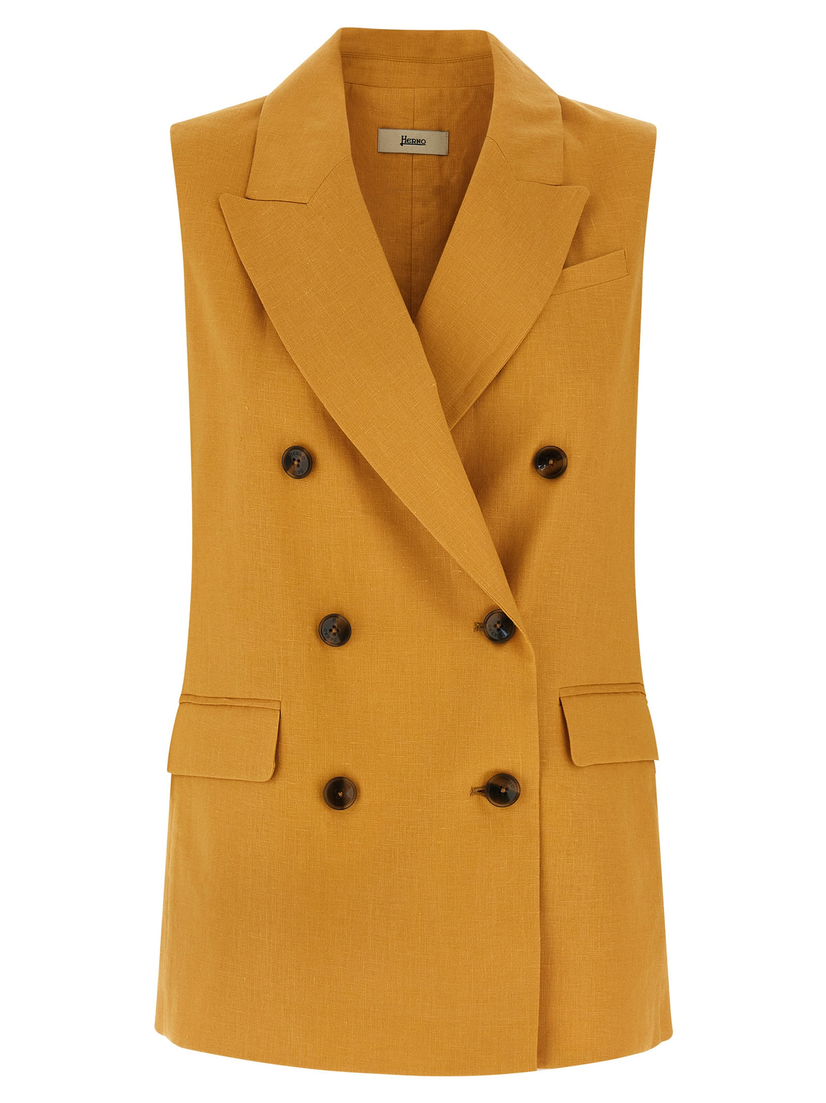 Herno Bicolor Linen Sleeveless Jacket