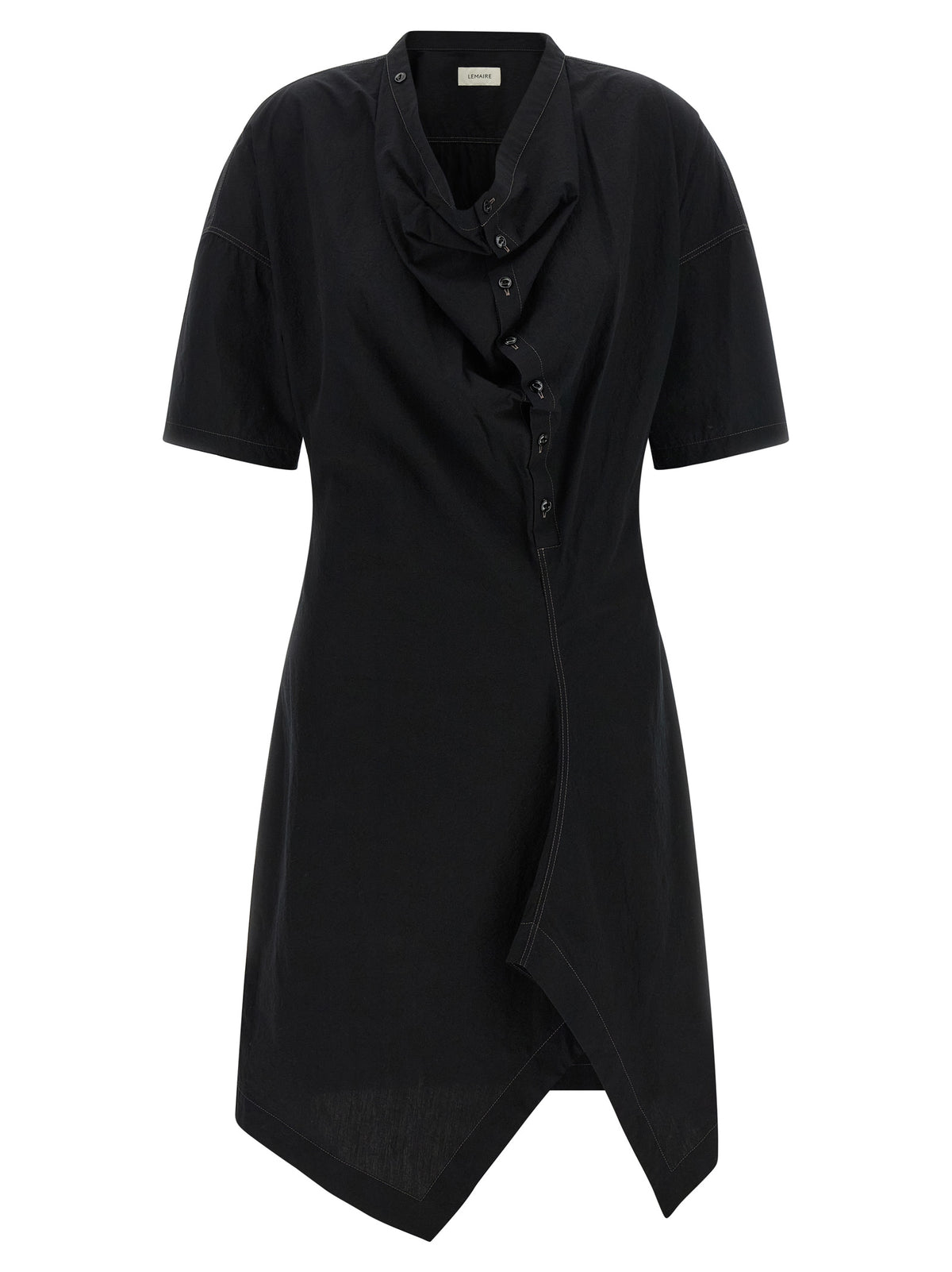Lemaire Black Cotton Midi Dress
