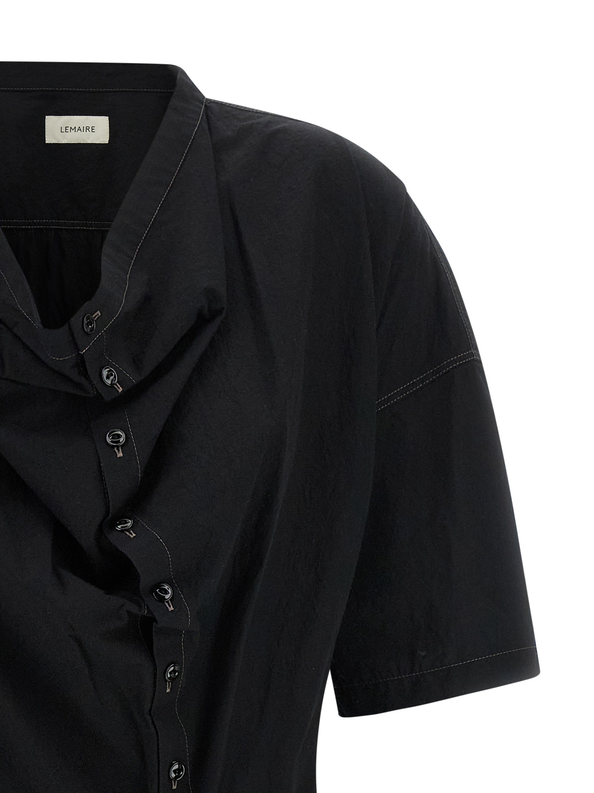 Lemaire Black Cotton Midi Dress