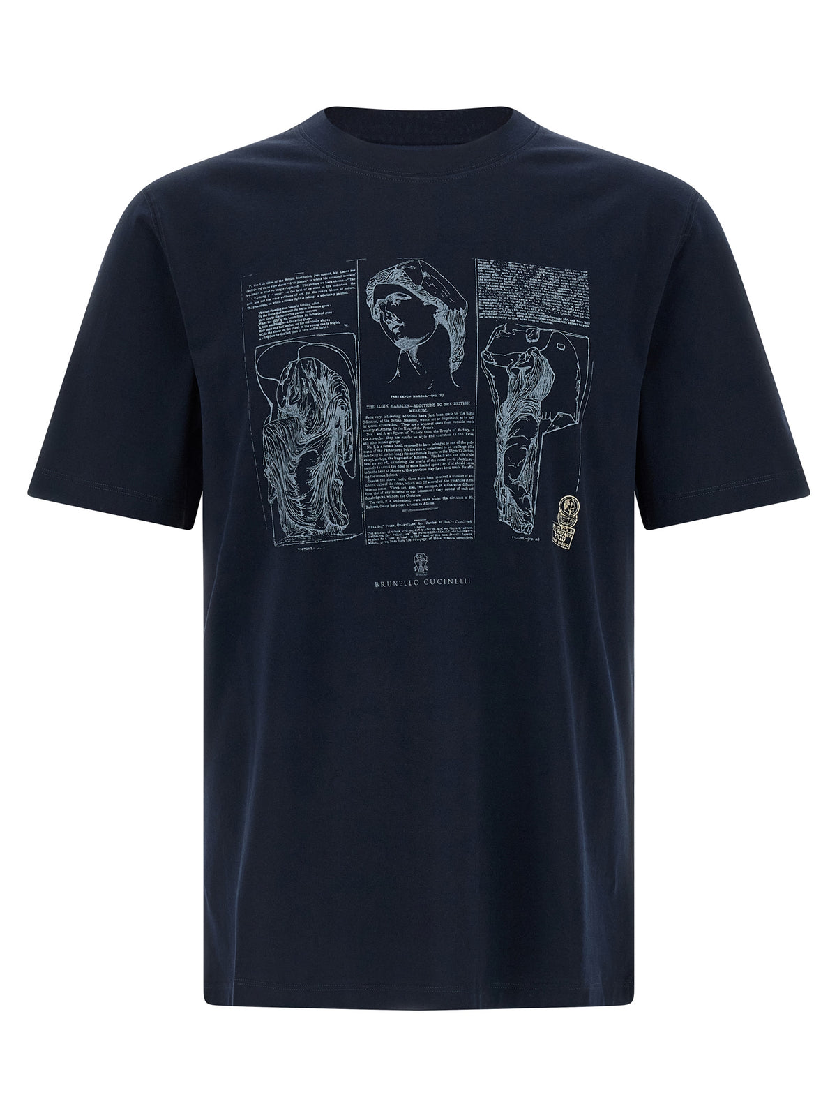 Brunello Cucinelli Blue Cotton T-Shirt