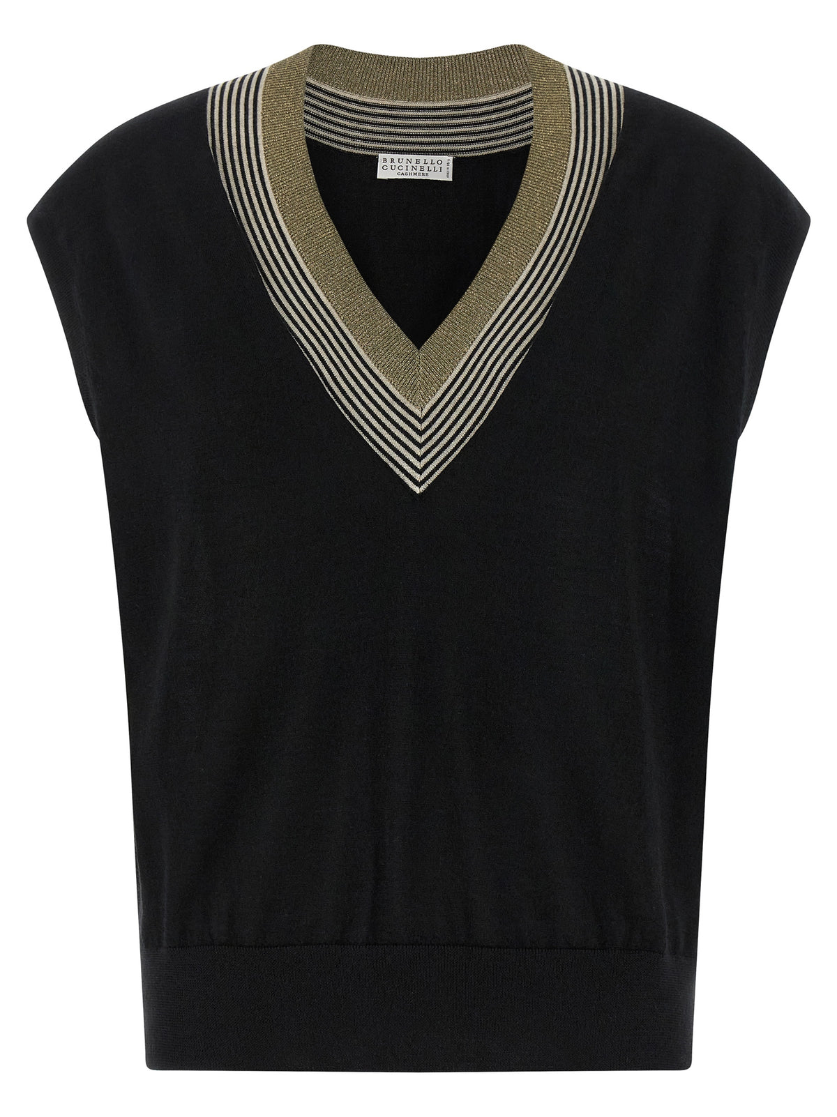 Brunello Cucinelli Black Cashmere Sleeveless Jacket