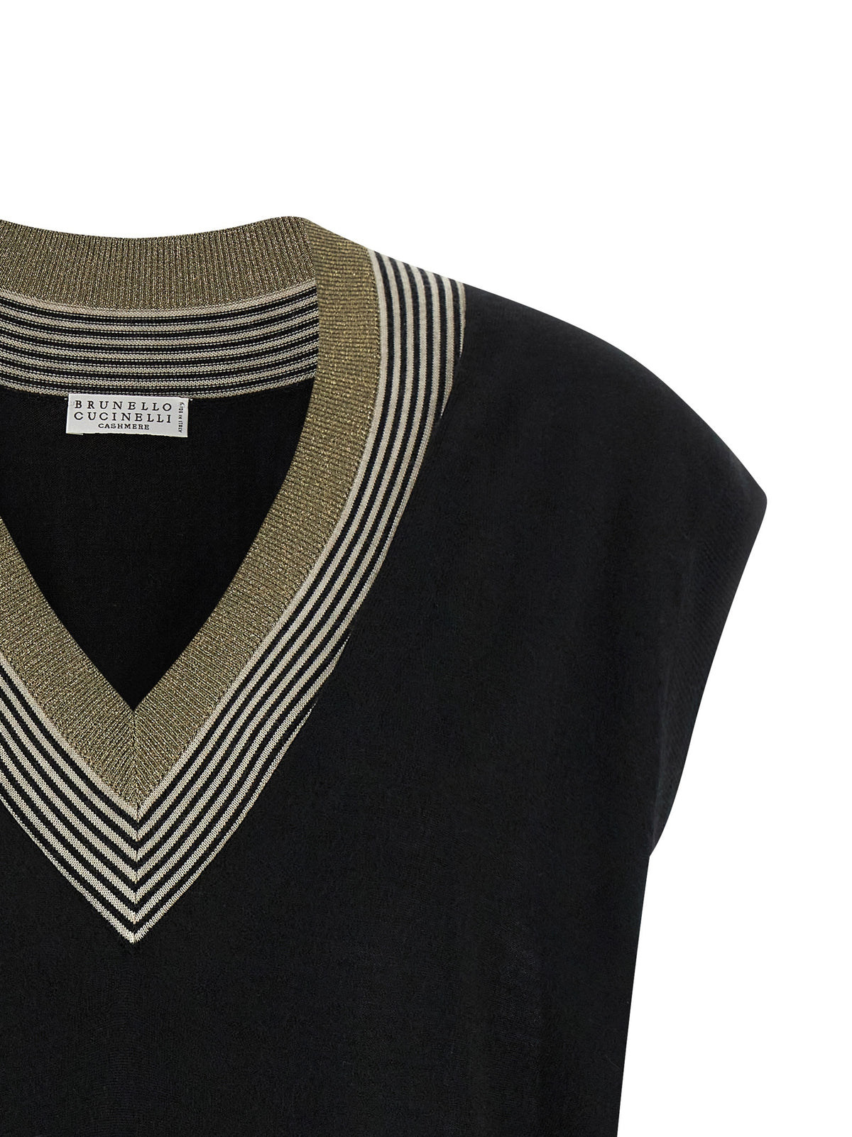 Brunello Cucinelli Black Cashmere Sleeveless Jacket