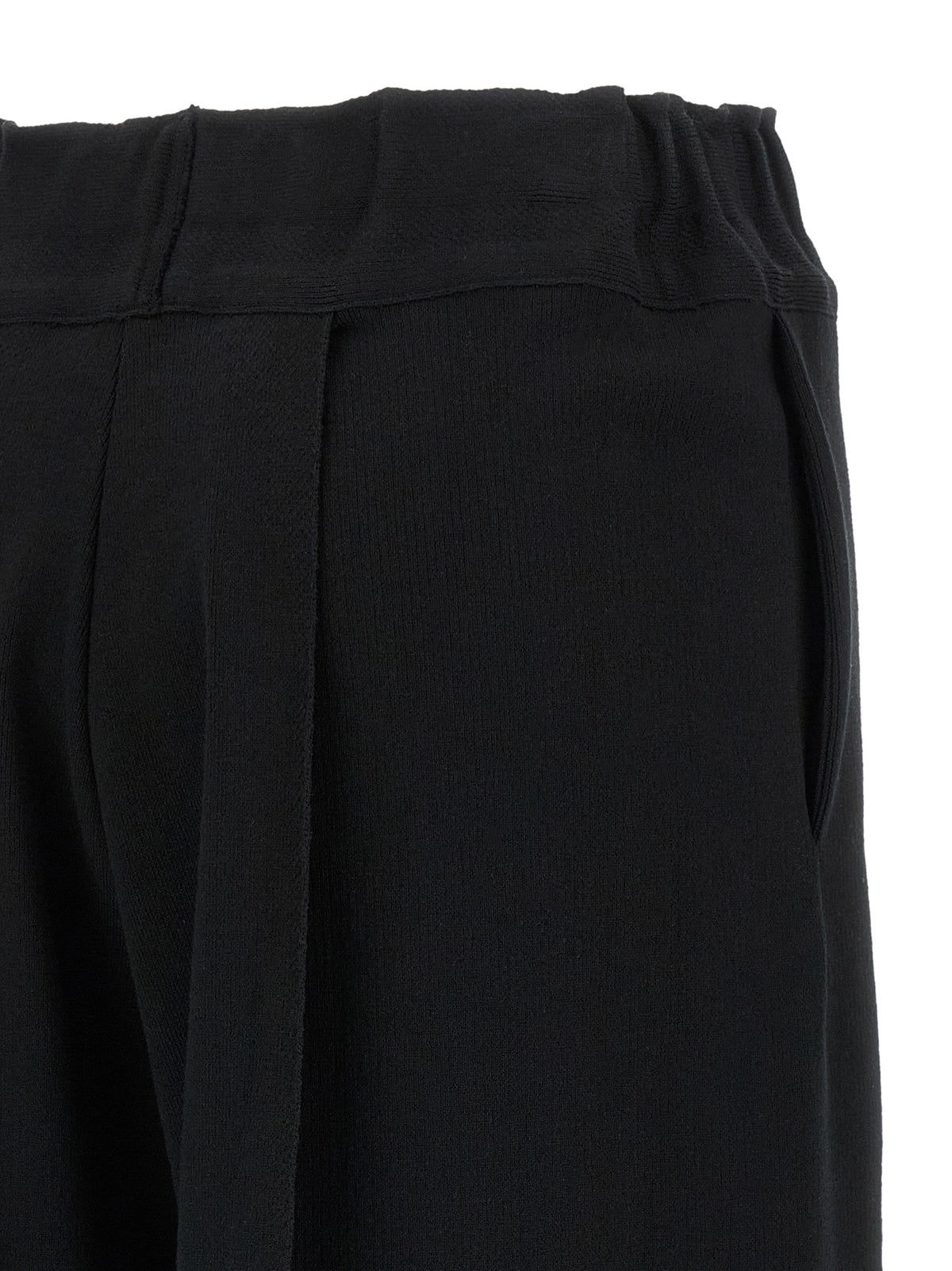 Issey Miyake Black Cotton Casual Pants