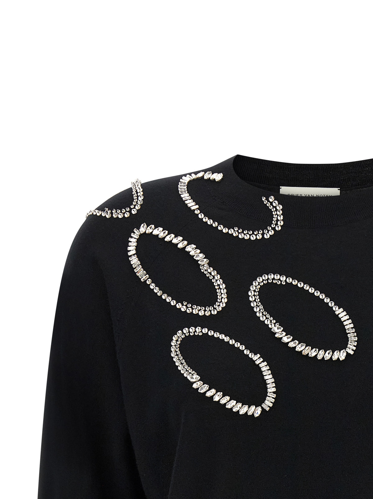 Dries Van Noten Black Merino Wool Cardigan
