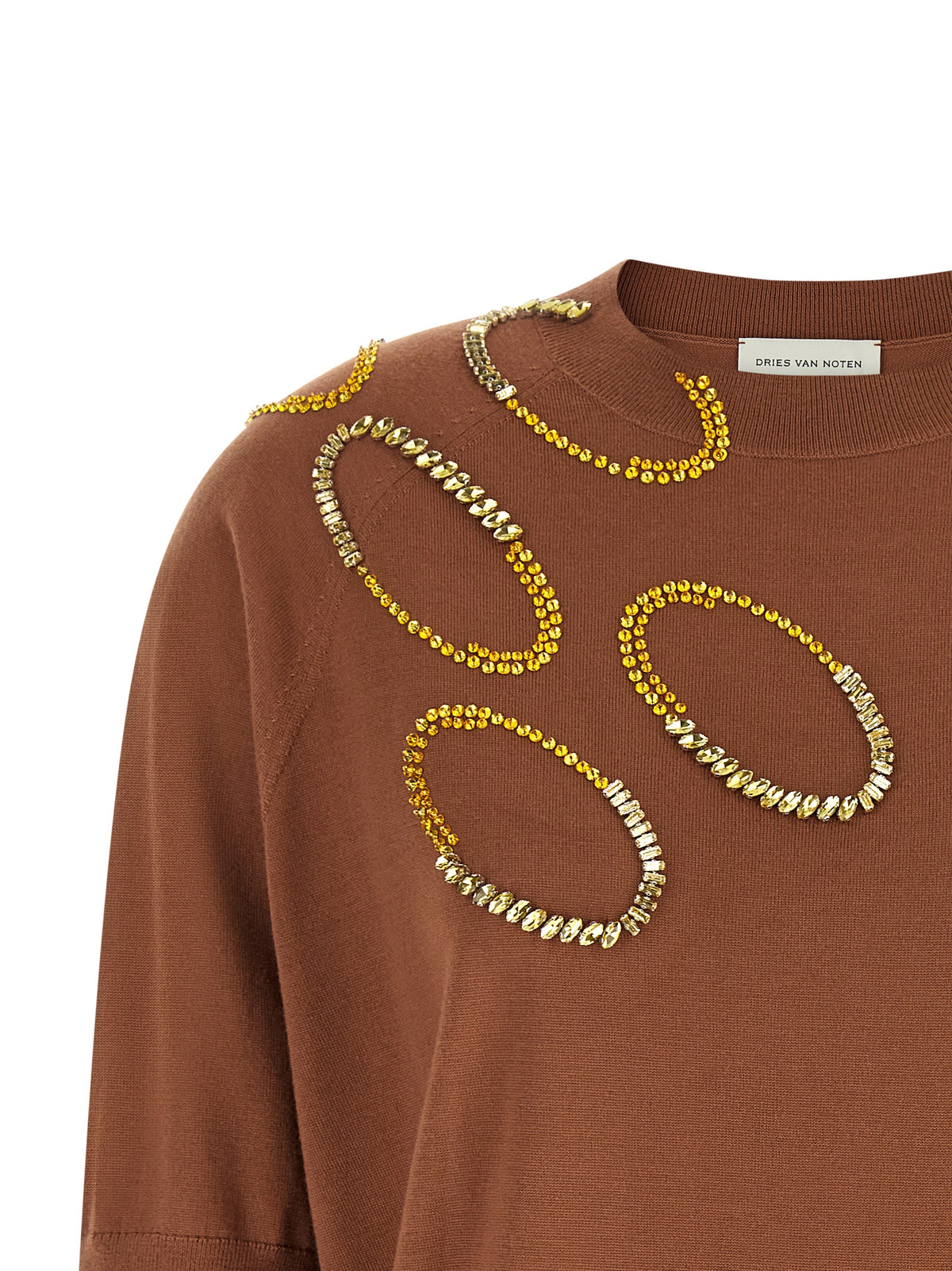Dries Van Noten Brown Merino Wool Cardigan