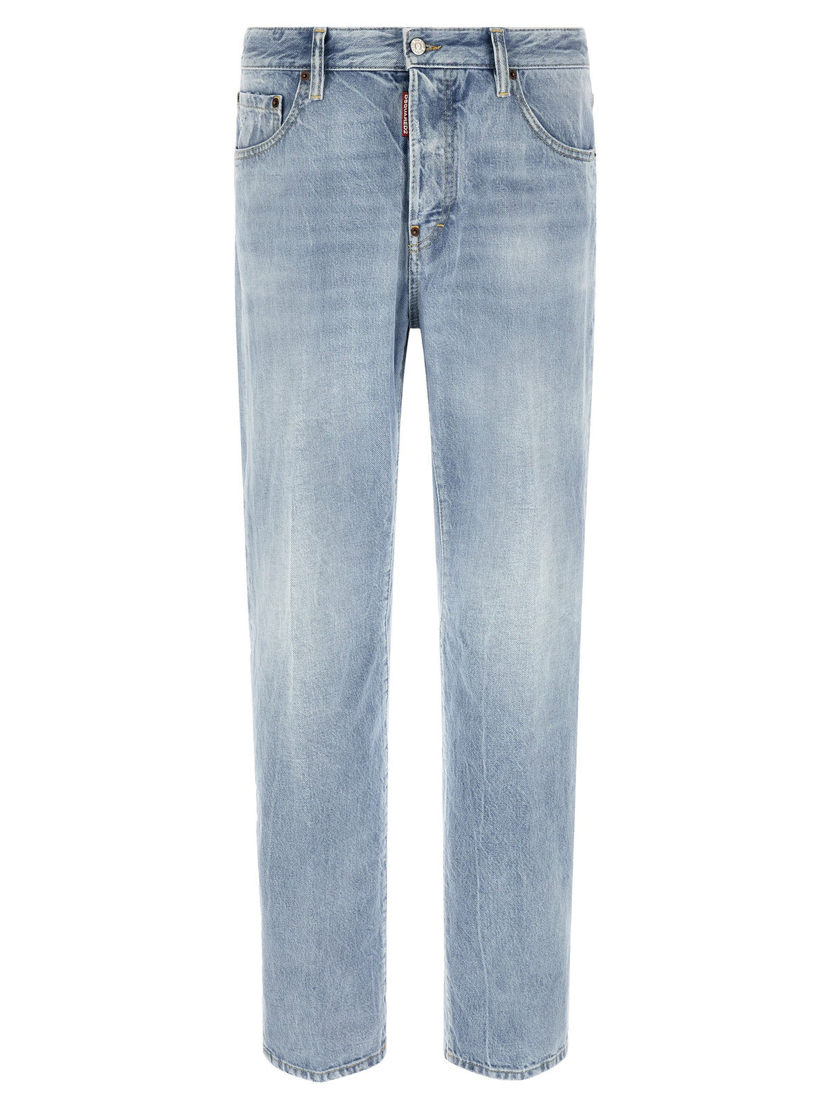 Dsquared² Blue Cotton Straight-Leg Jeans