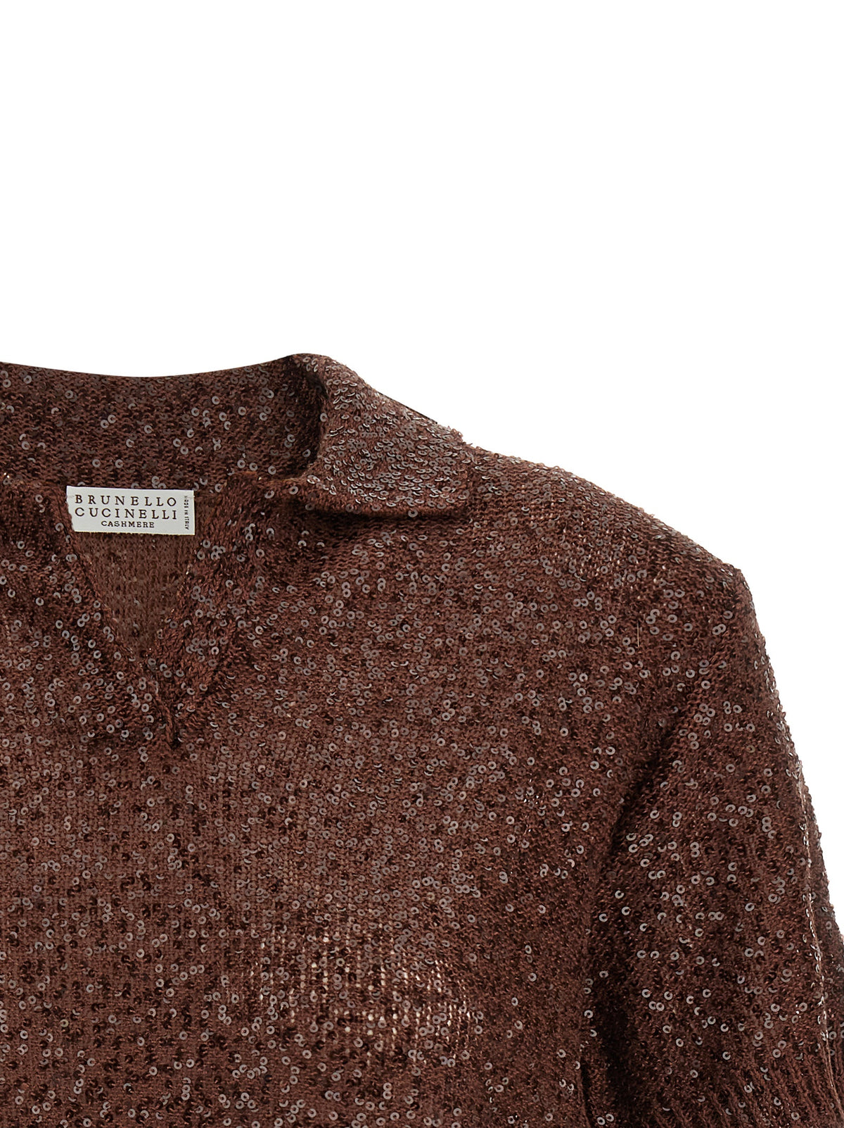 Brunello Cucinelli Brown Linen Polo Shirt