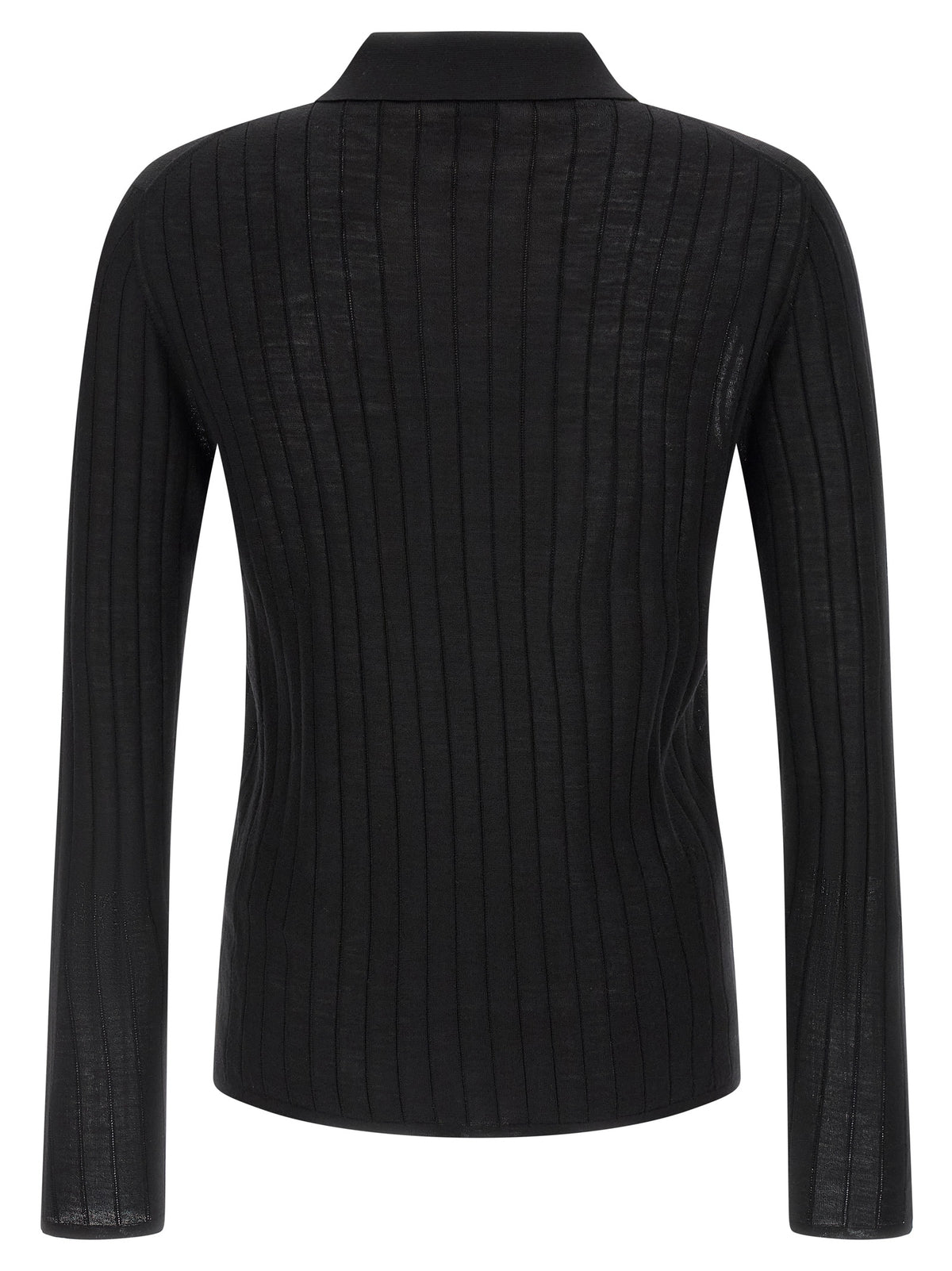 Saint Laurent Black Wool Polo Shirt